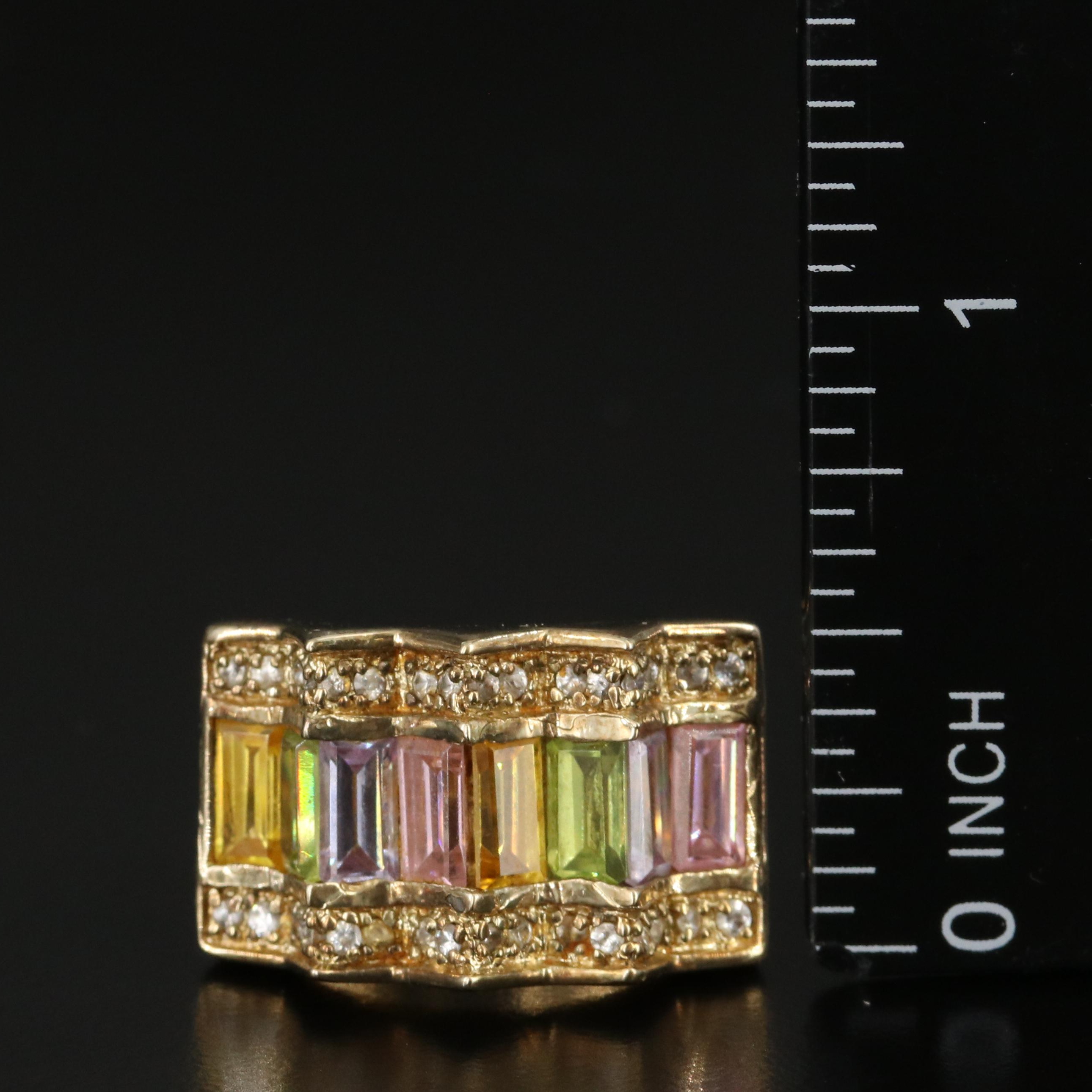 Sterling Emerald, Diamond, Citrine and CZ Earrings and Rings