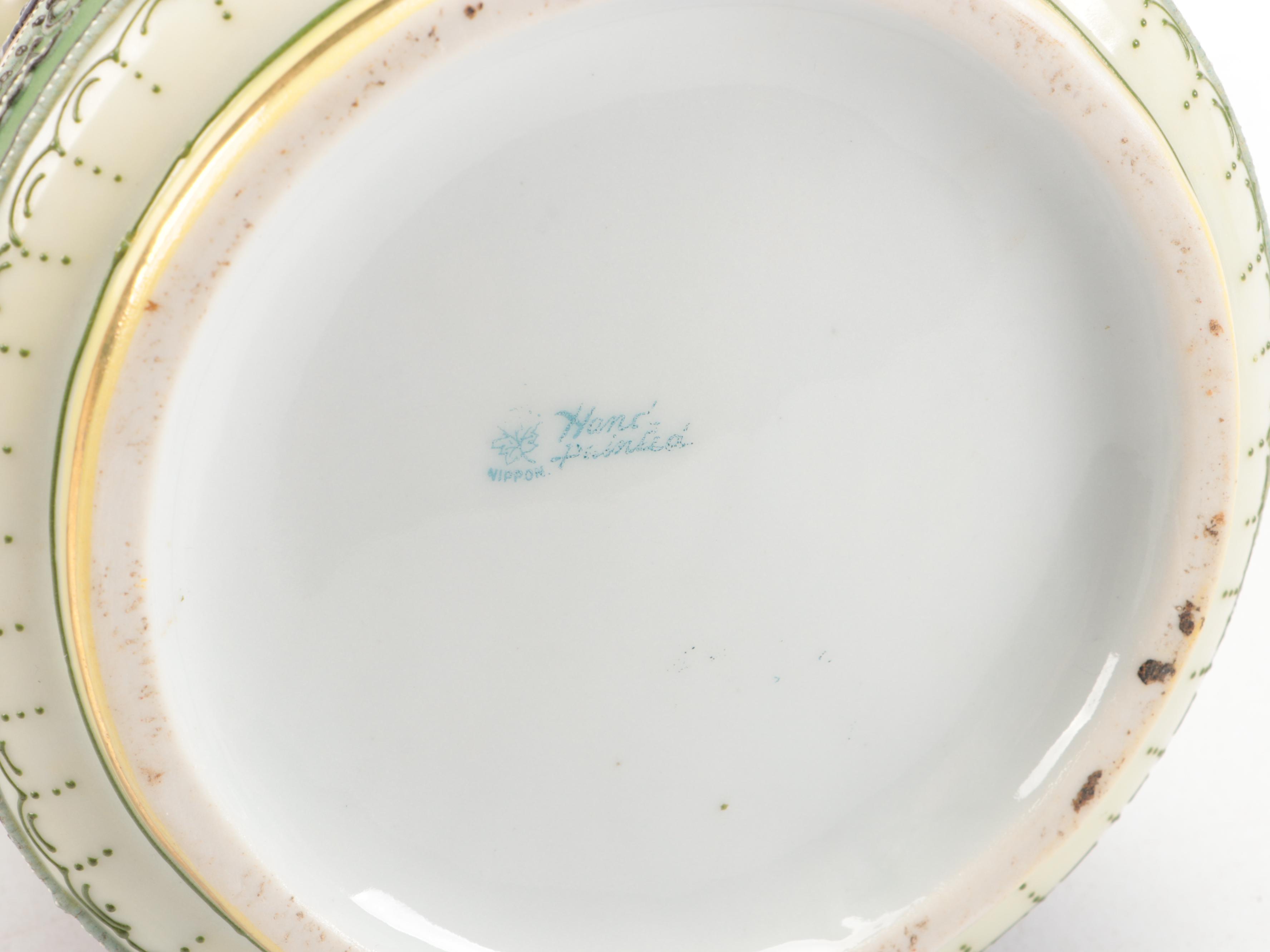 Nippon Art Nouveau Style Moriage Accented Vases Porcelain Vases