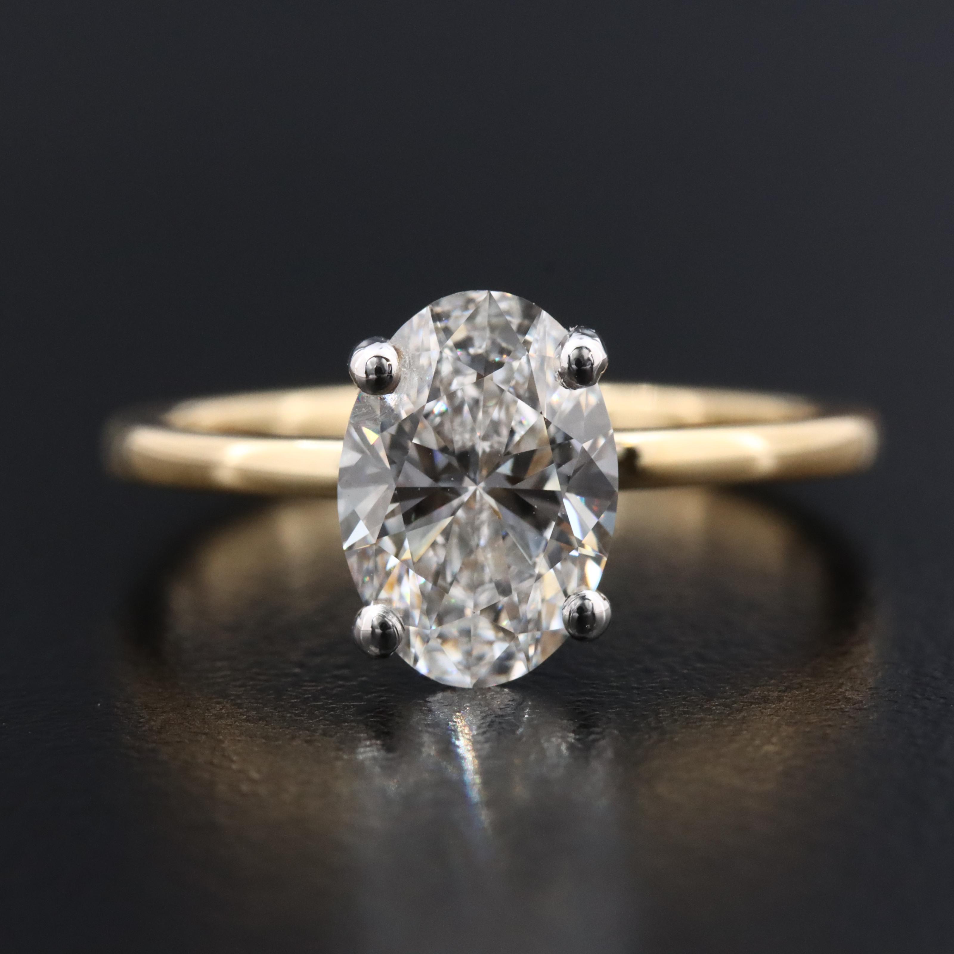 14K 1.56 CT Lab Grown Diamond Solitaire Ring with IGI Report