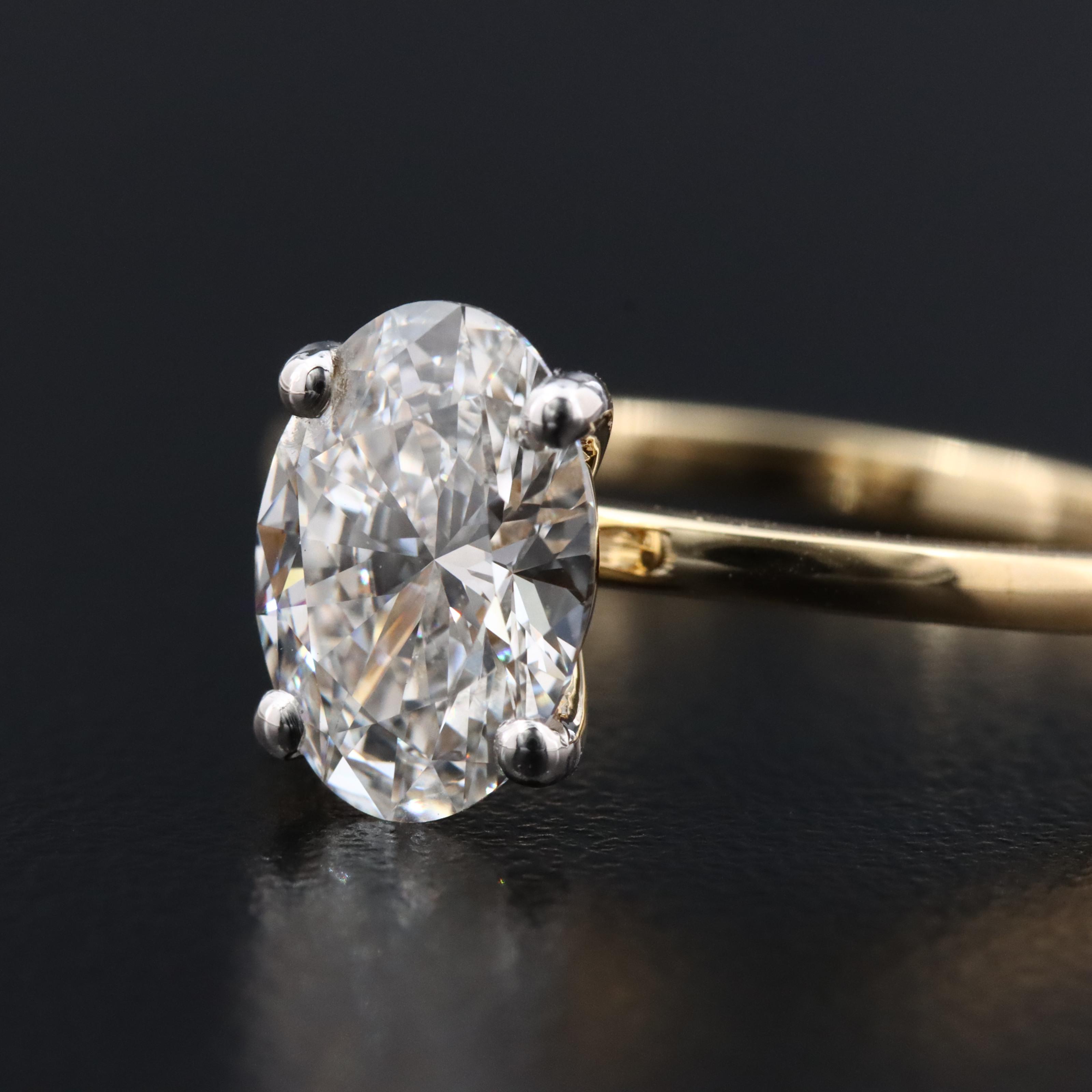 14K 1.56 CT Lab Grown Diamond Solitaire Ring with IGI Report