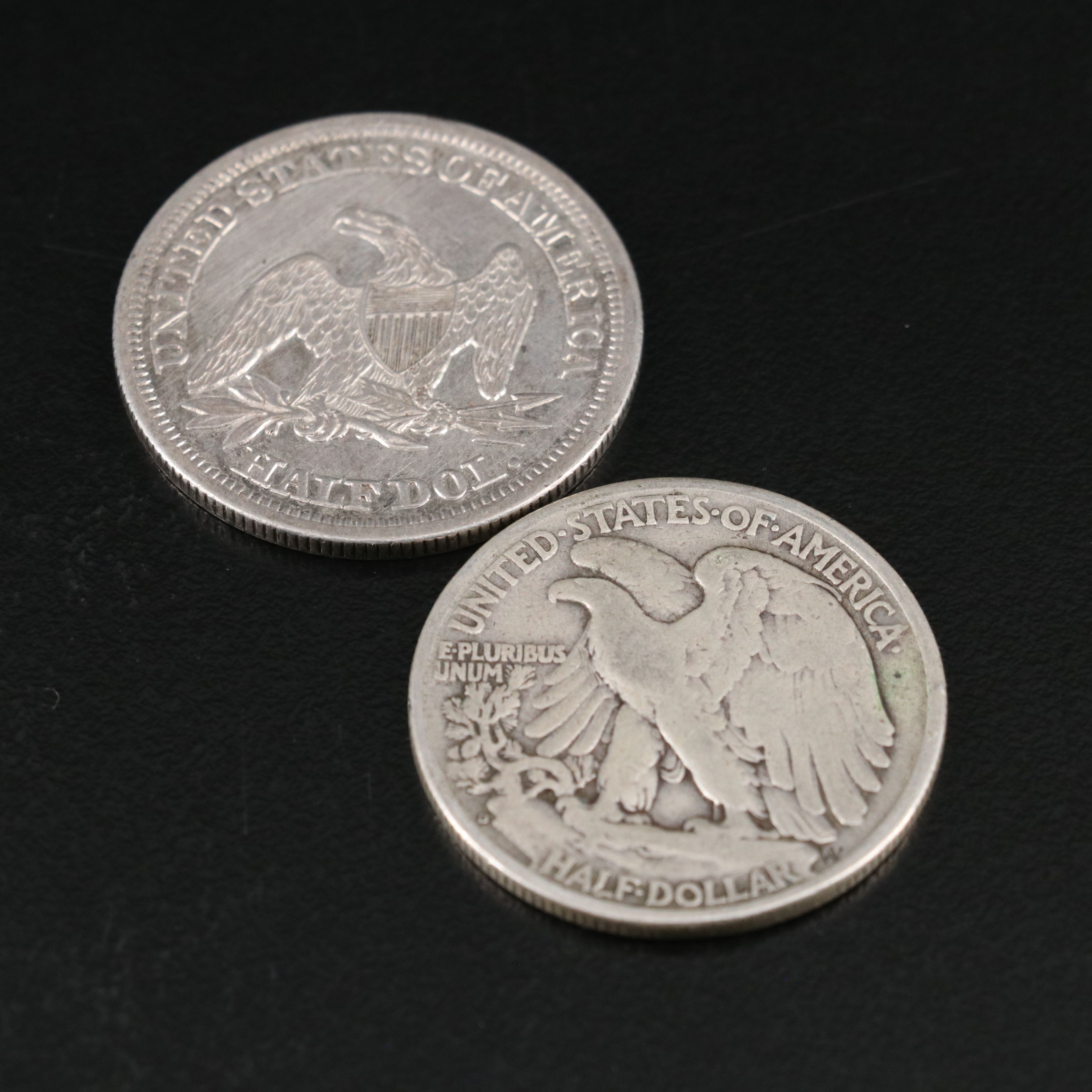 U.S. Silver Half Dollars Including 1842 Liberty Seated, and More