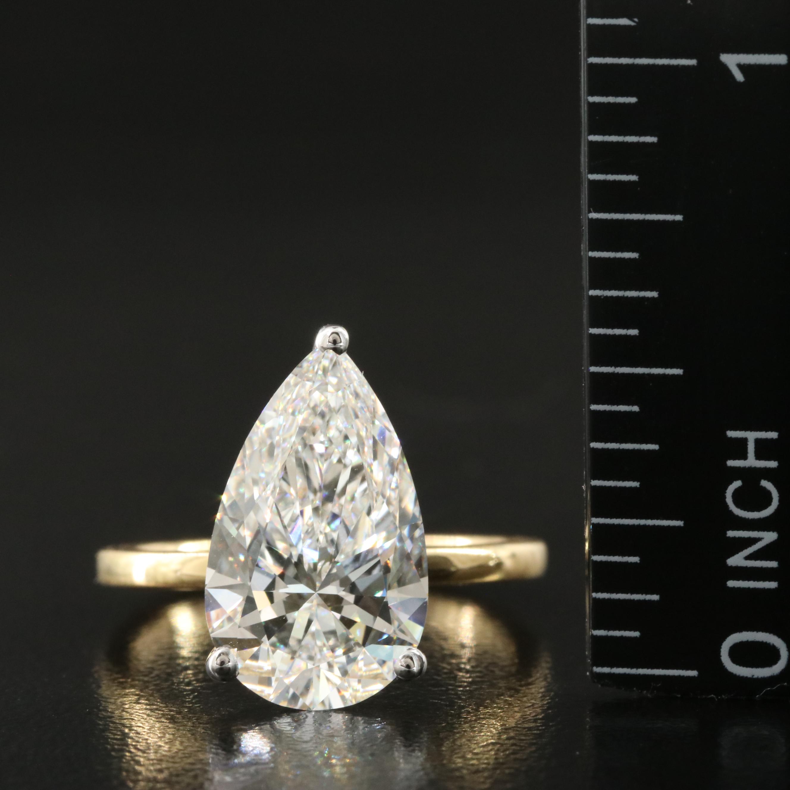 18K 4.35 CT Lab Grown Diamond Solitaire Ring with IGI Report