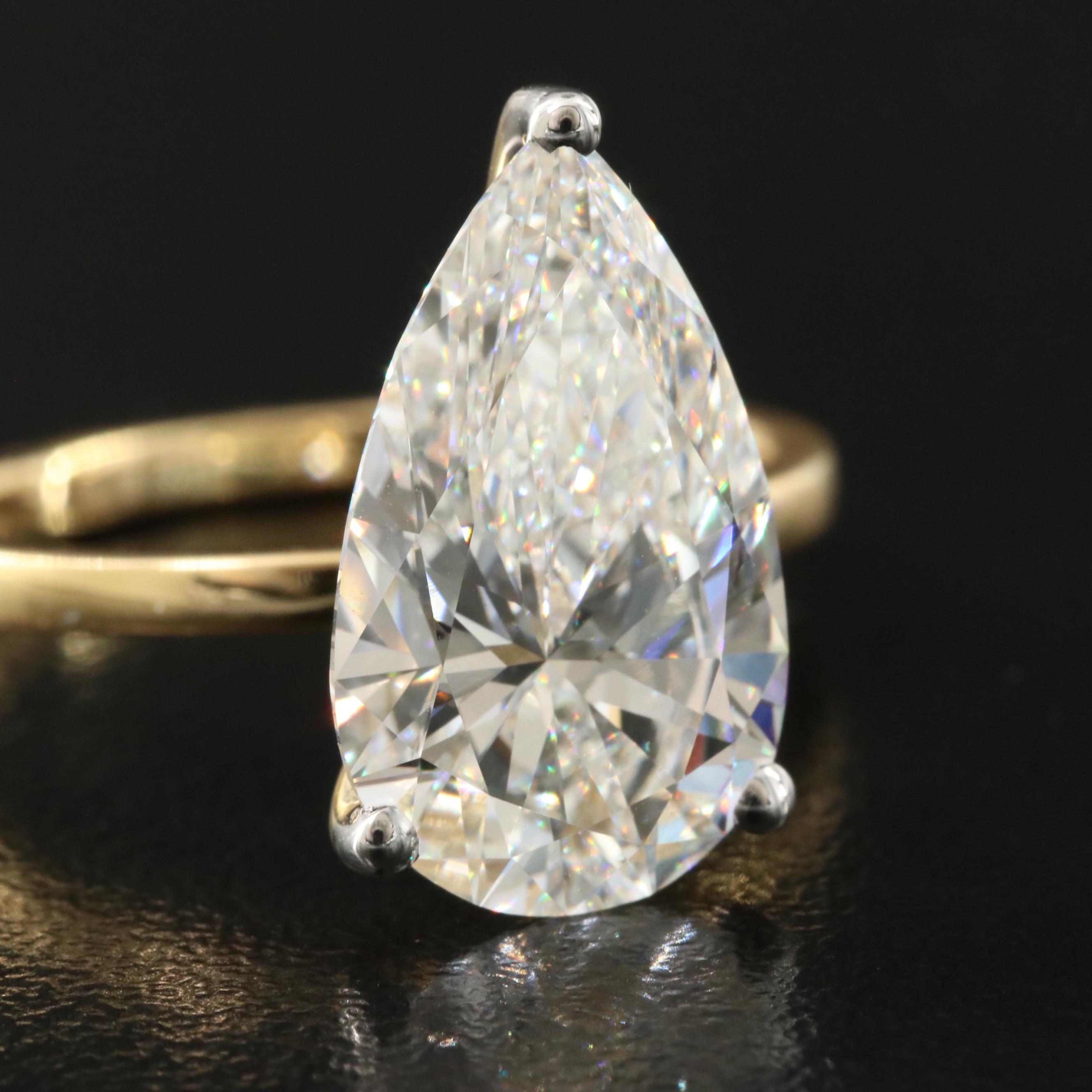 18K 4.35 CT Lab Grown Diamond Solitaire Ring with IGI Report