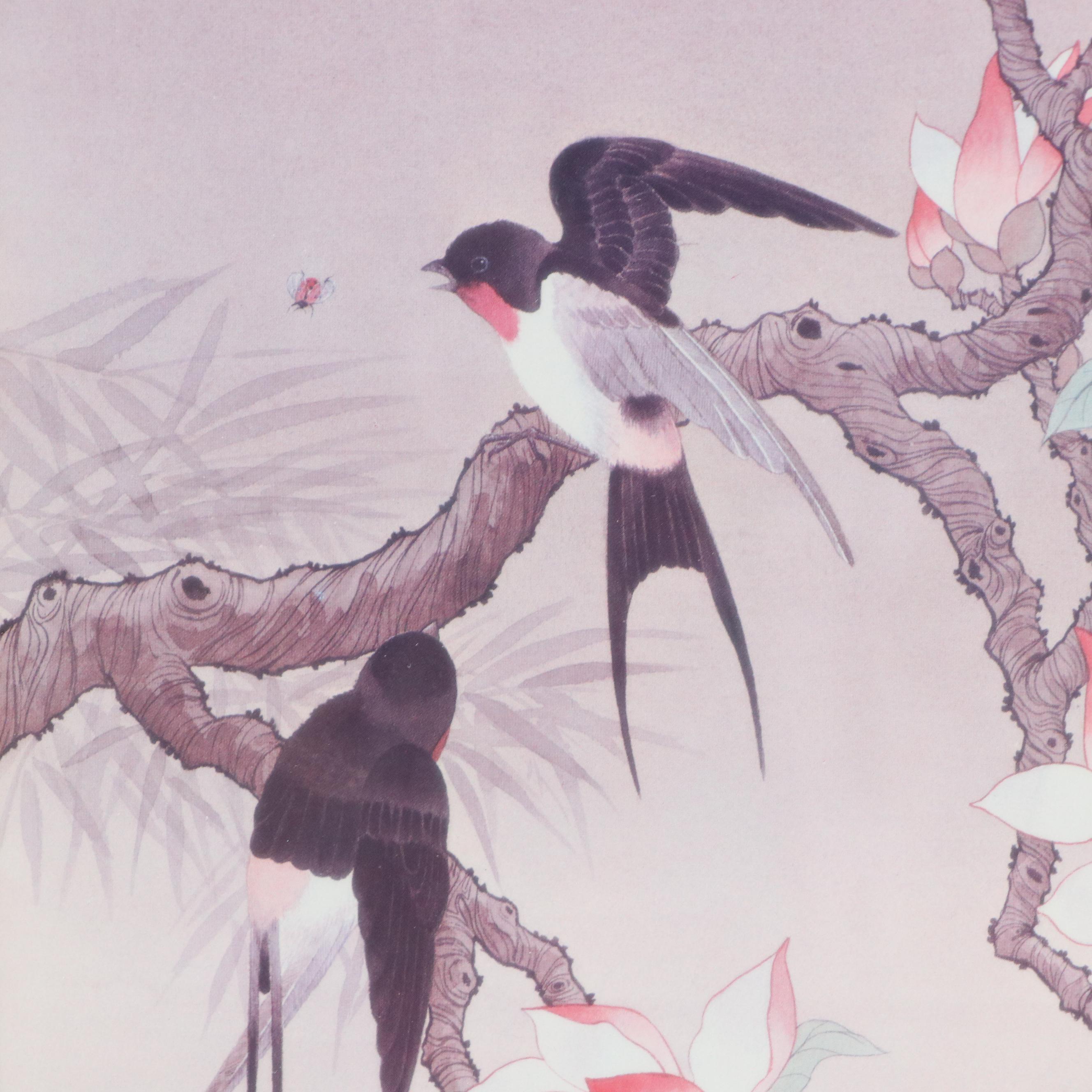 Offset Lithograph of Birds, Late 20th Century