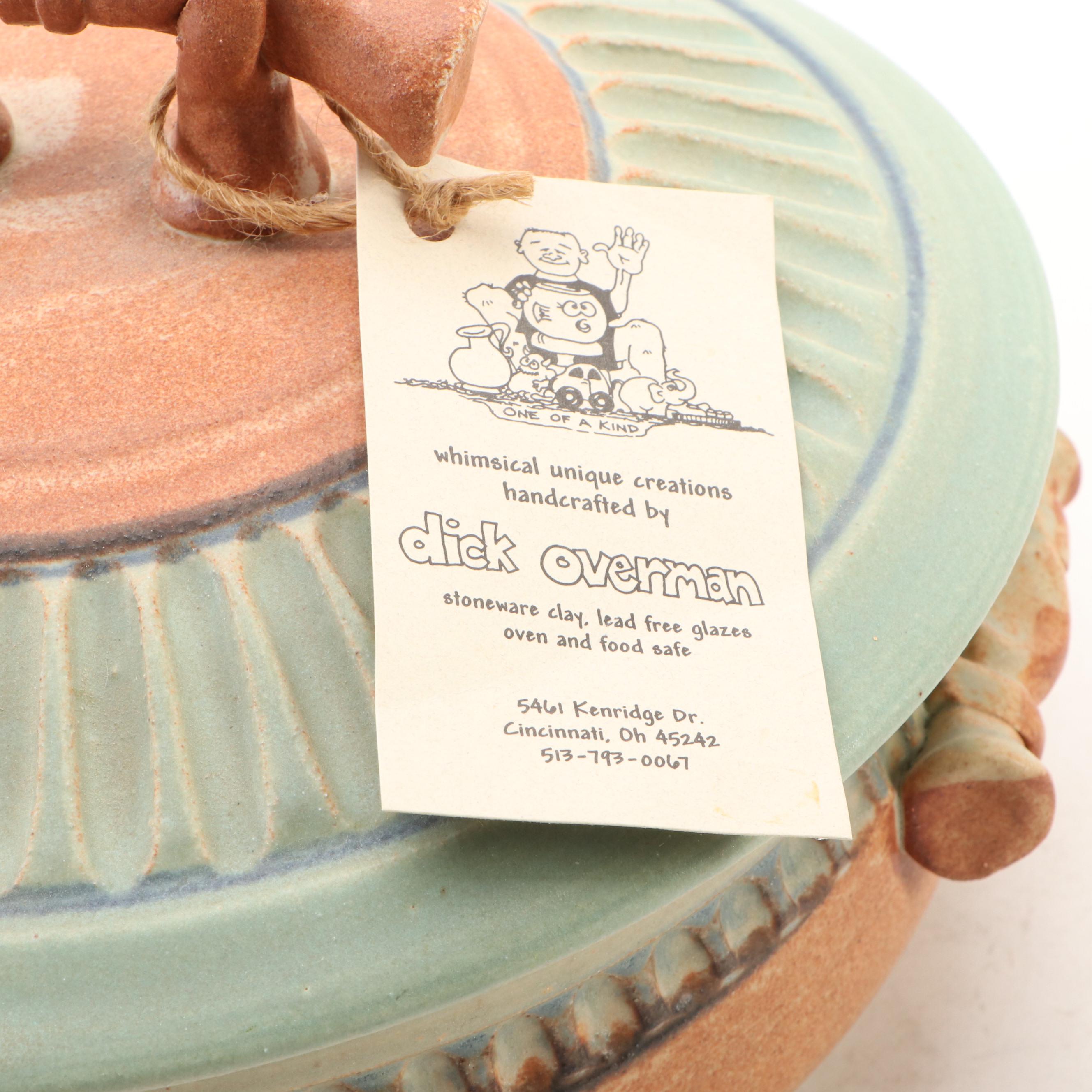 Dick Overman Studio Pottery Stoneware Lidded Vessel, 1977
