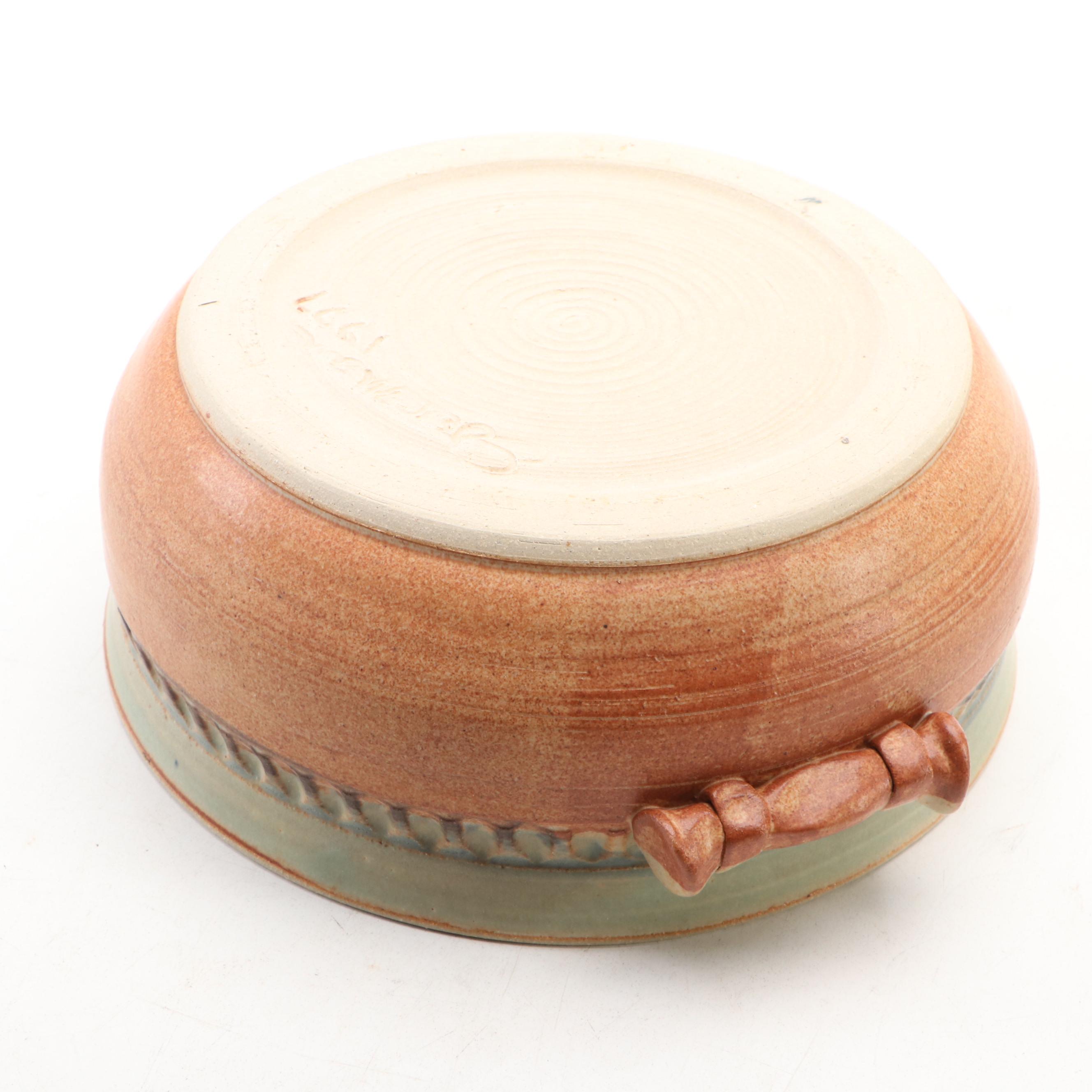 Dick Overman Studio Pottery Stoneware Lidded Vessel, 1977