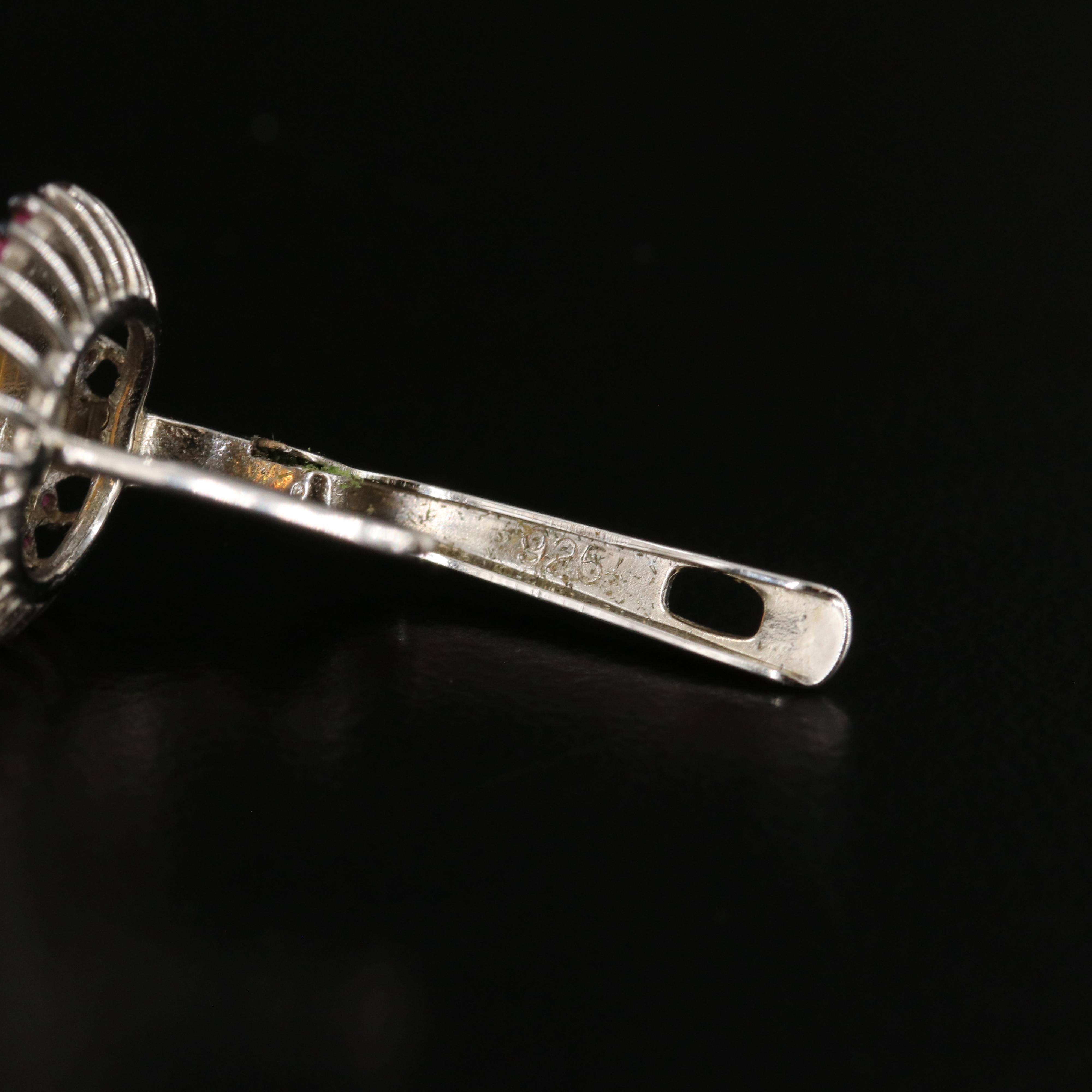 Sterling Opal, Ruby and Pink Sapphire Earrings