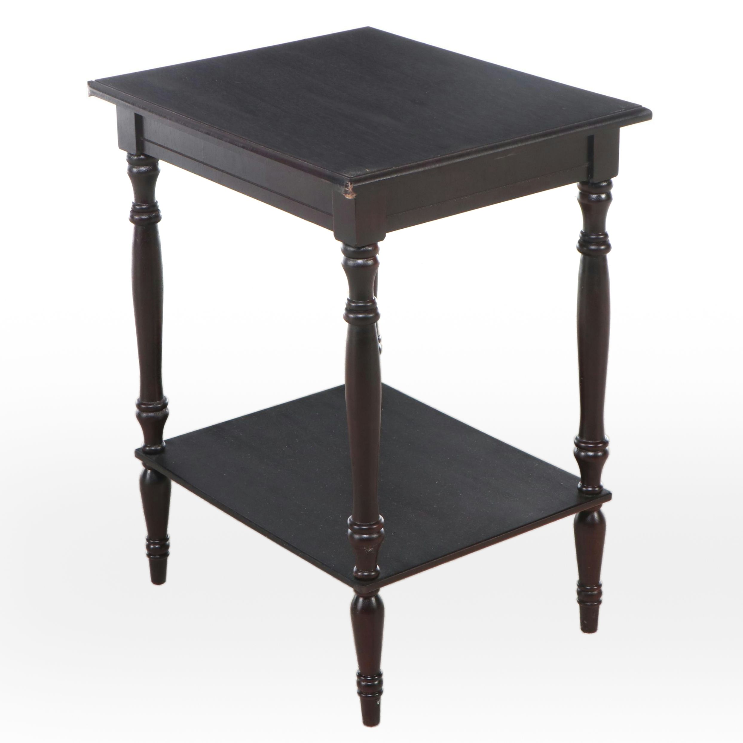 Contemporary Painted Wood Two-Tiered Side Table