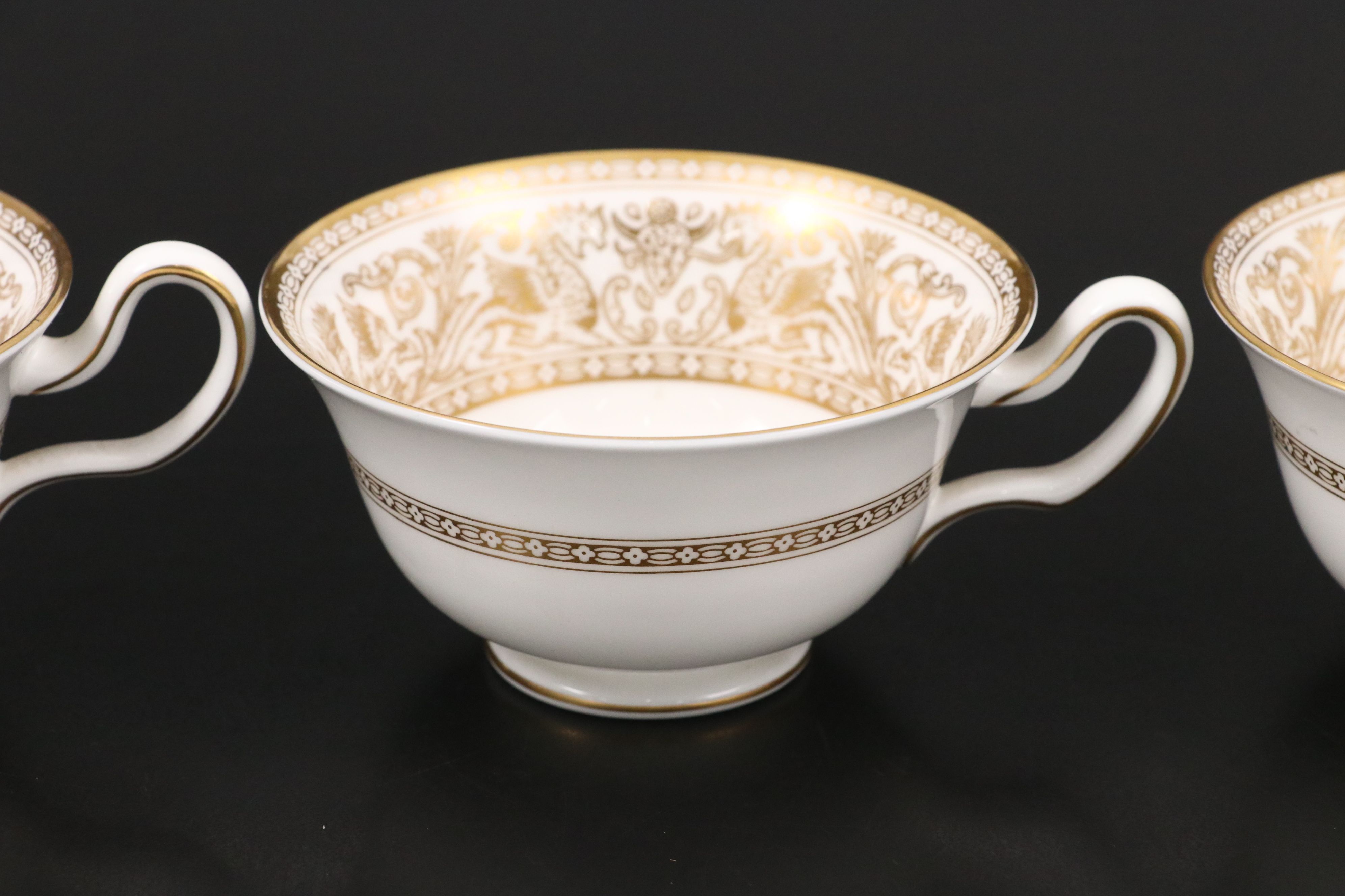 Wedgwood "Gold Florentine" Bone China Dinnerware, Mid to Late 20th Century