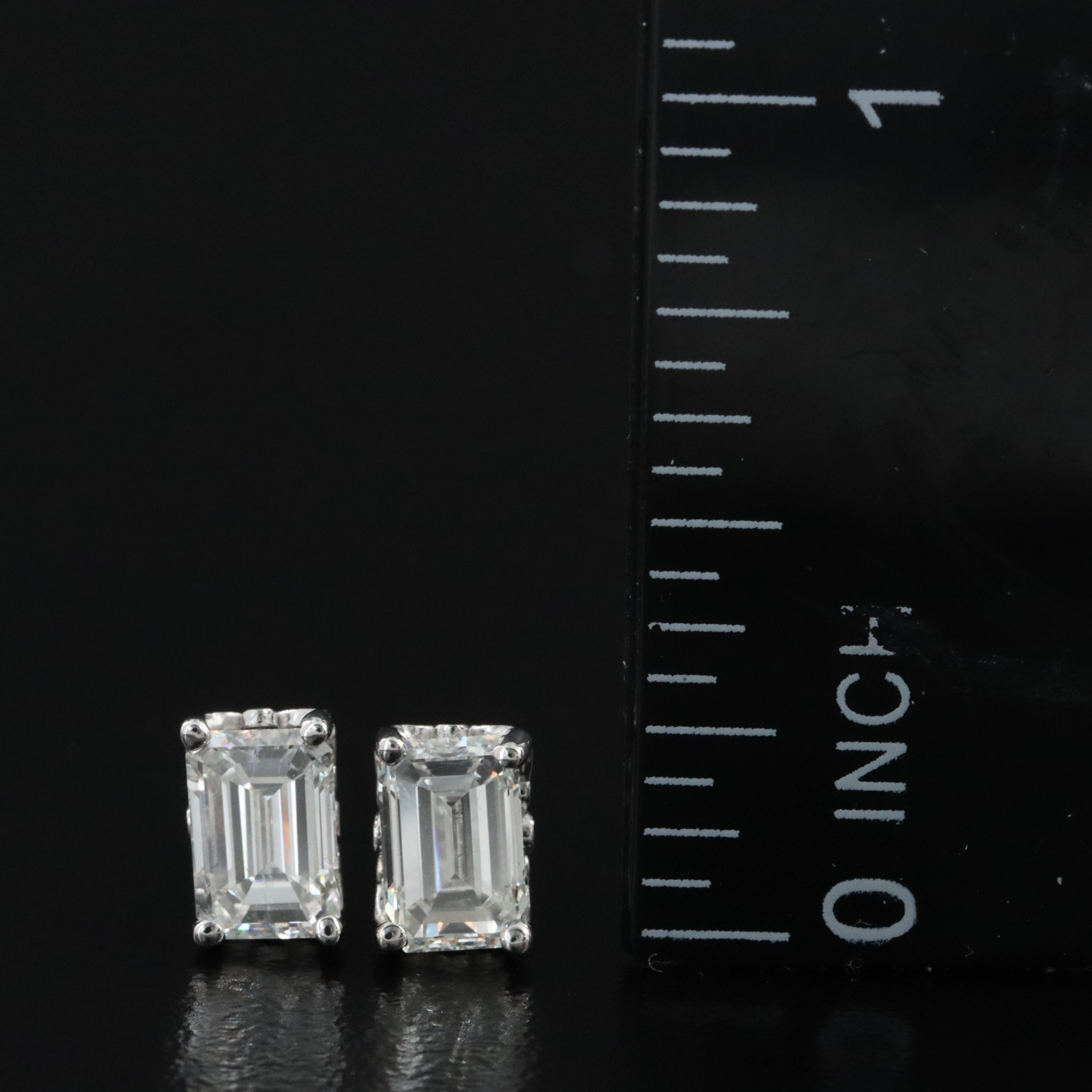 14K 1.47 CTW Solitaire Stud Earrings with GIA eReport
