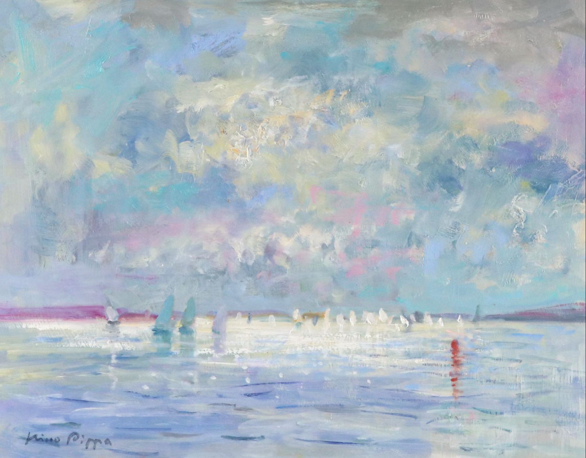Nino Pippa Oil Painting "Southeast Florida Sailing School," 2018