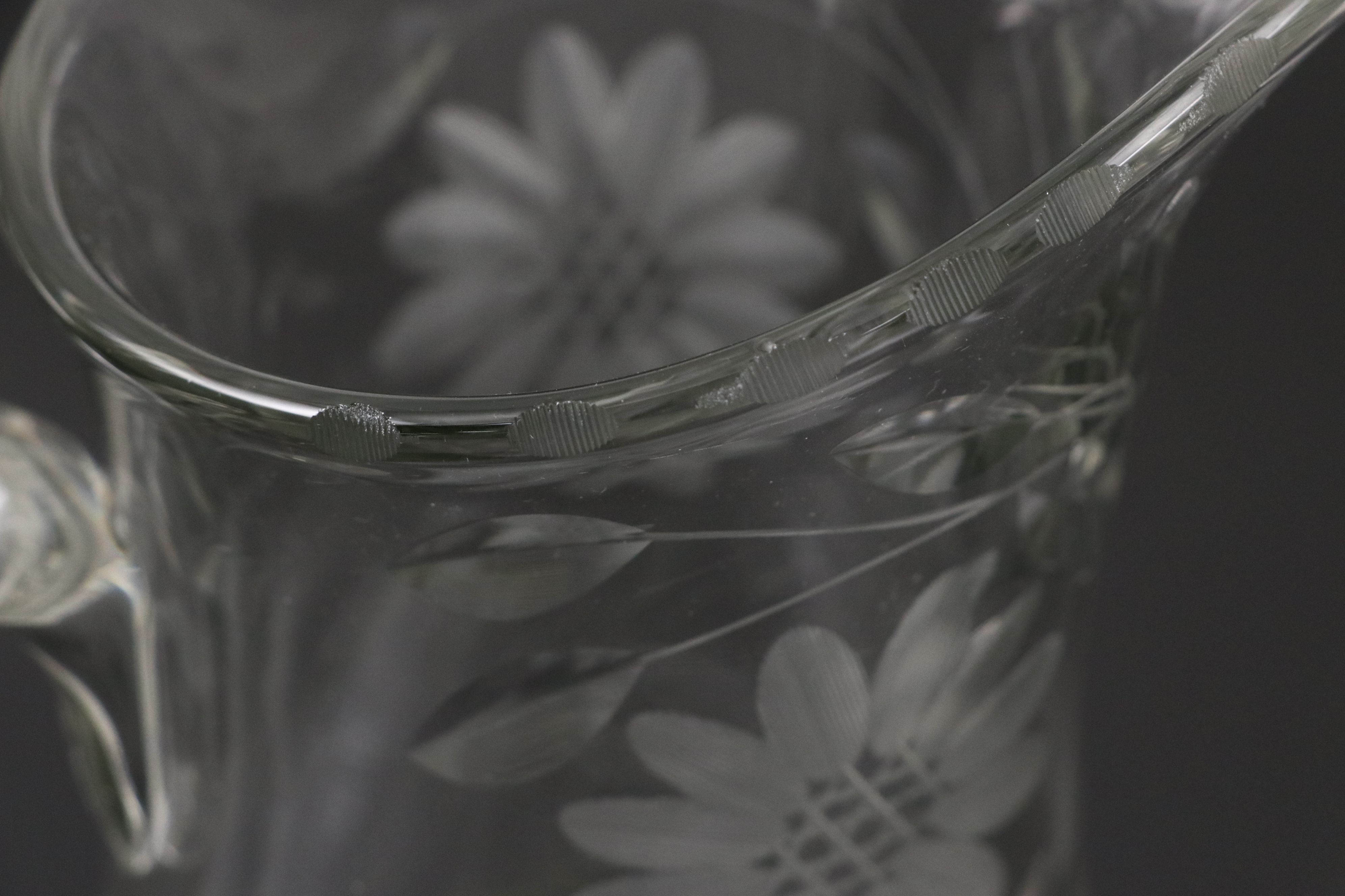 American Brilliant Style Cut and Etched Glass Pitchers and Tumblers