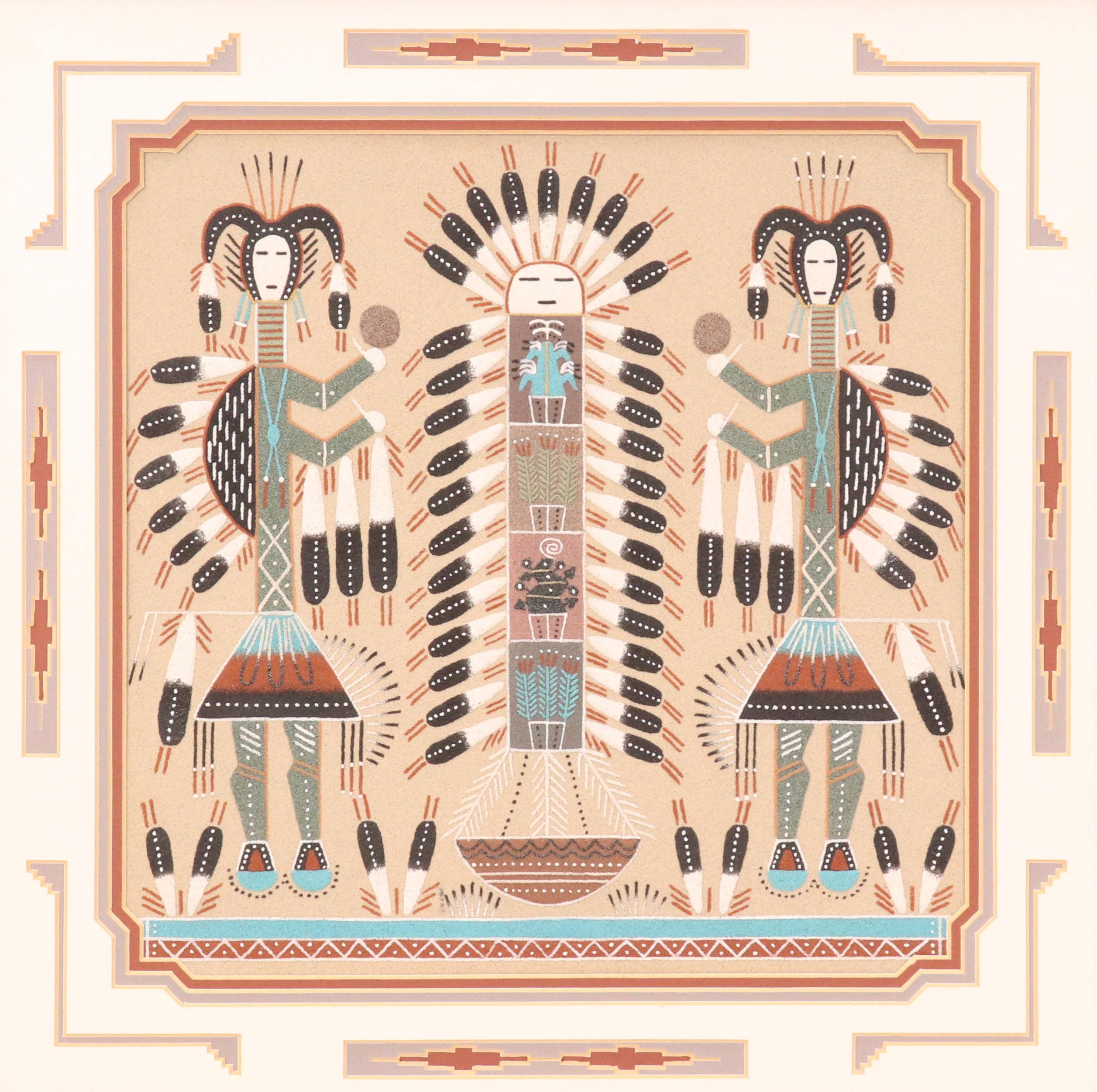 Rosabelle Ben Navajo Sand Painting "Hunchback Yei Be Chai"