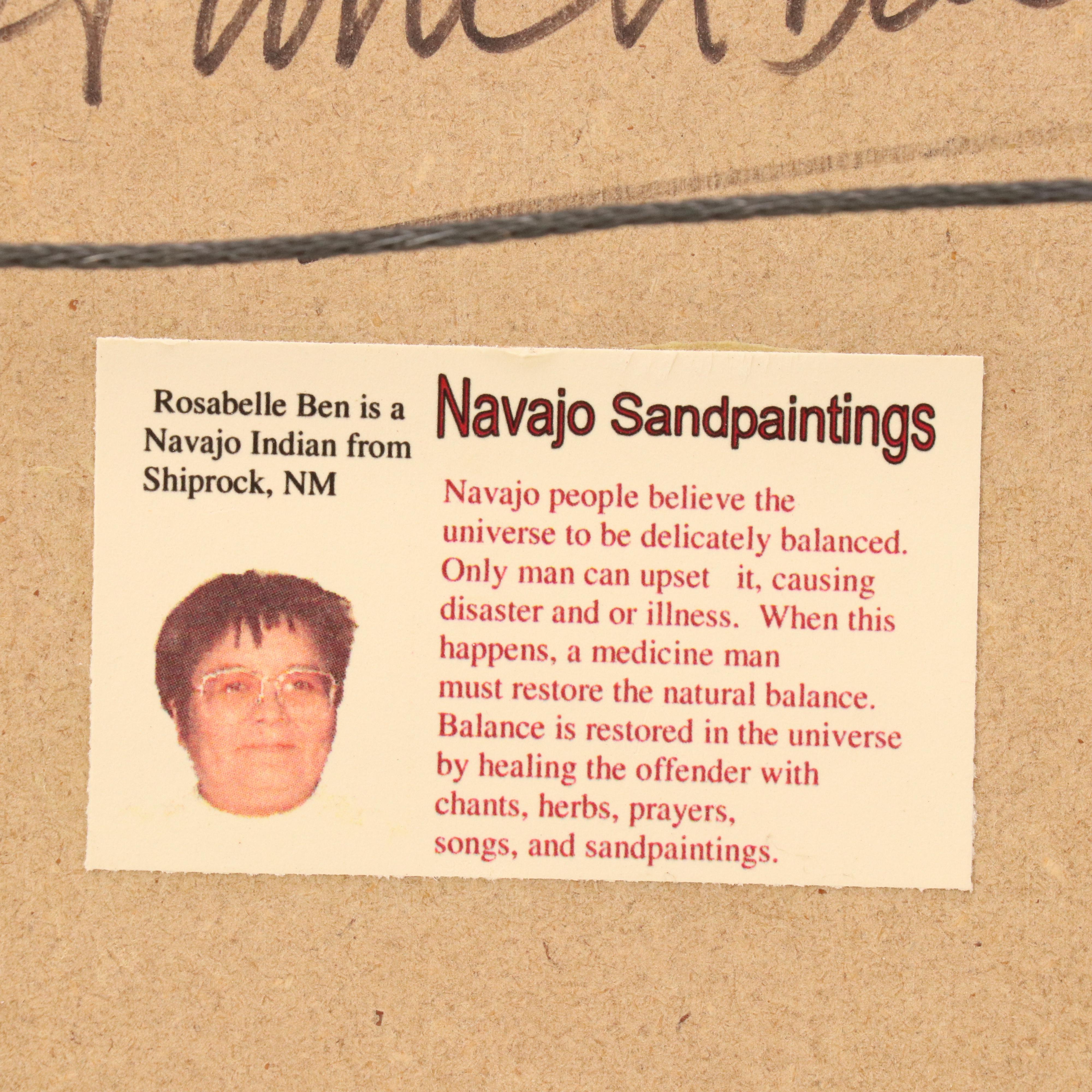 Rosabelle Ben Navajo Sand Painting "Hunchback Yei Be Chai"