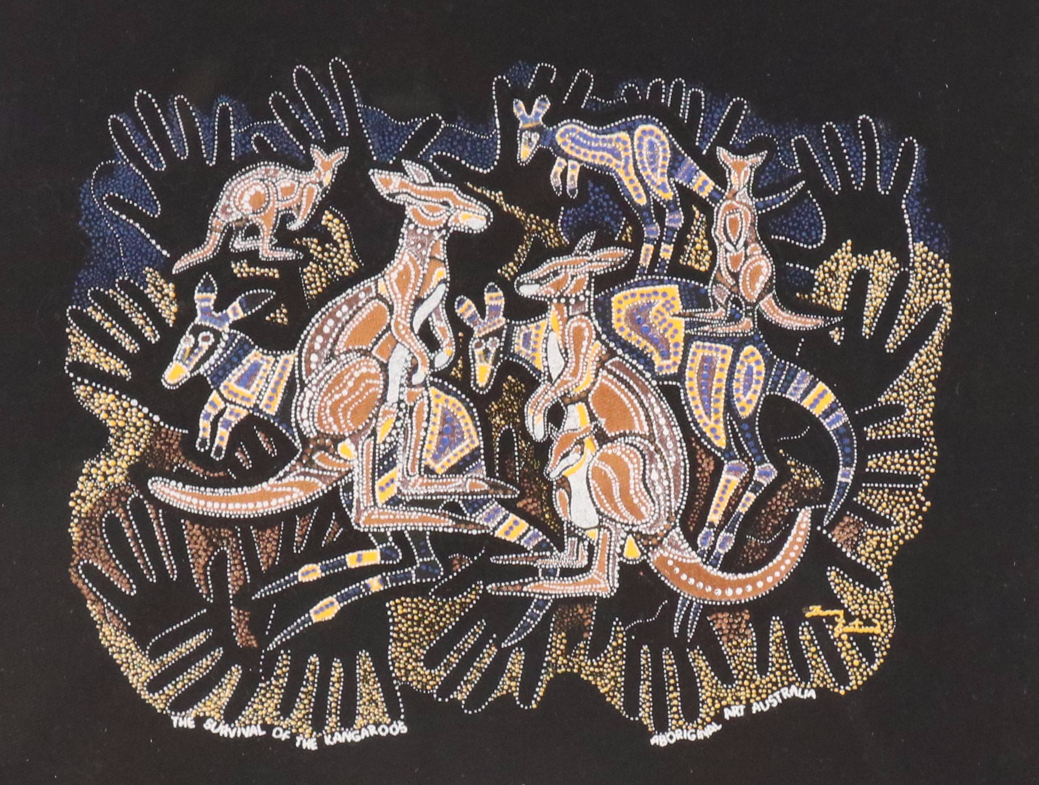 Bulurru Aboriginal Reproduction Acrylic Painting "The Survival of the Kangaroos"