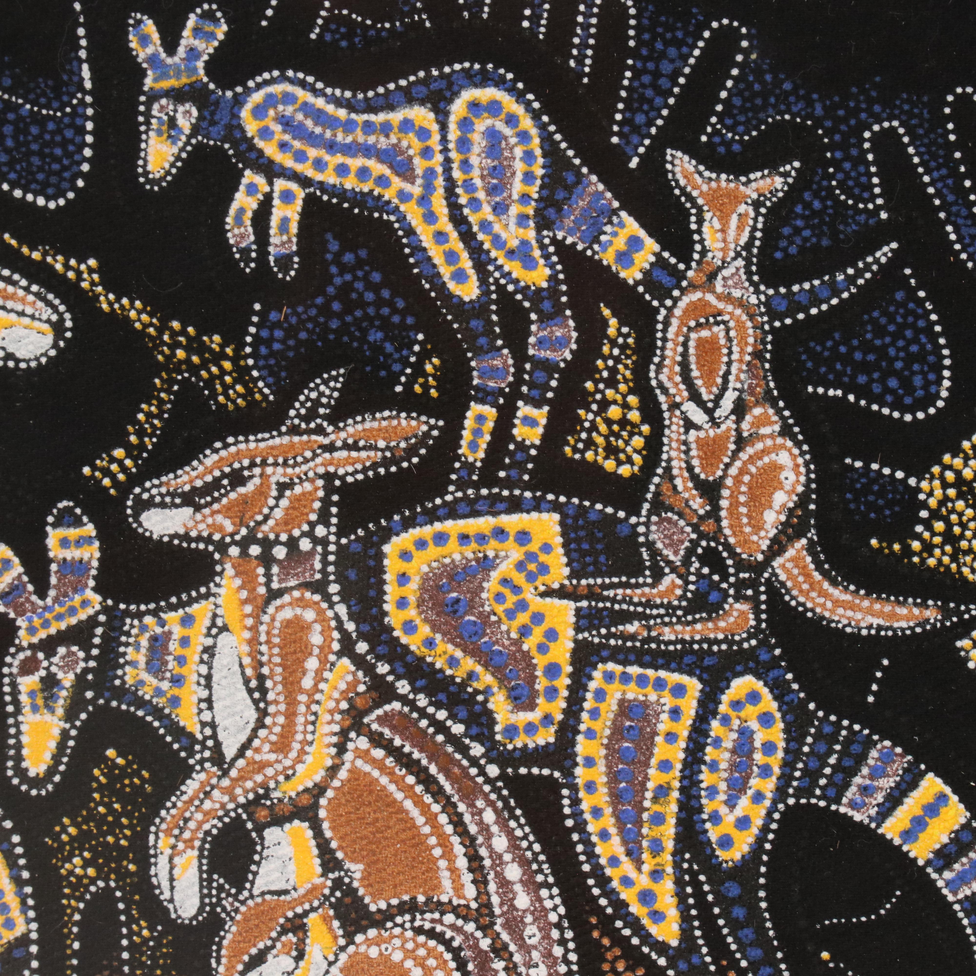Bulurru Aboriginal Reproduction Acrylic Painting "The Survival of the Kangaroos"