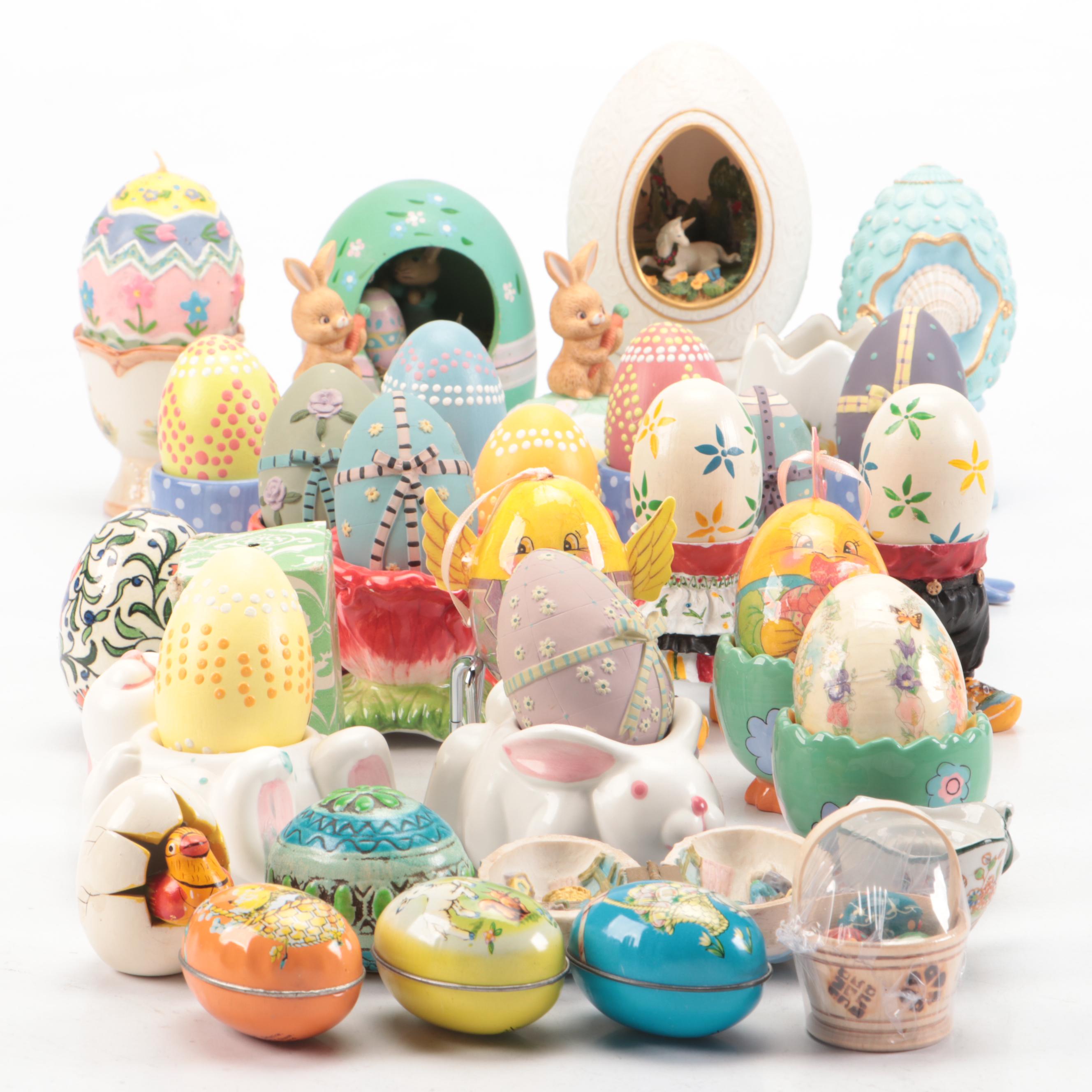 Franklin Mint "The Enchanted Garden of Romance" and Other Egg Figurines