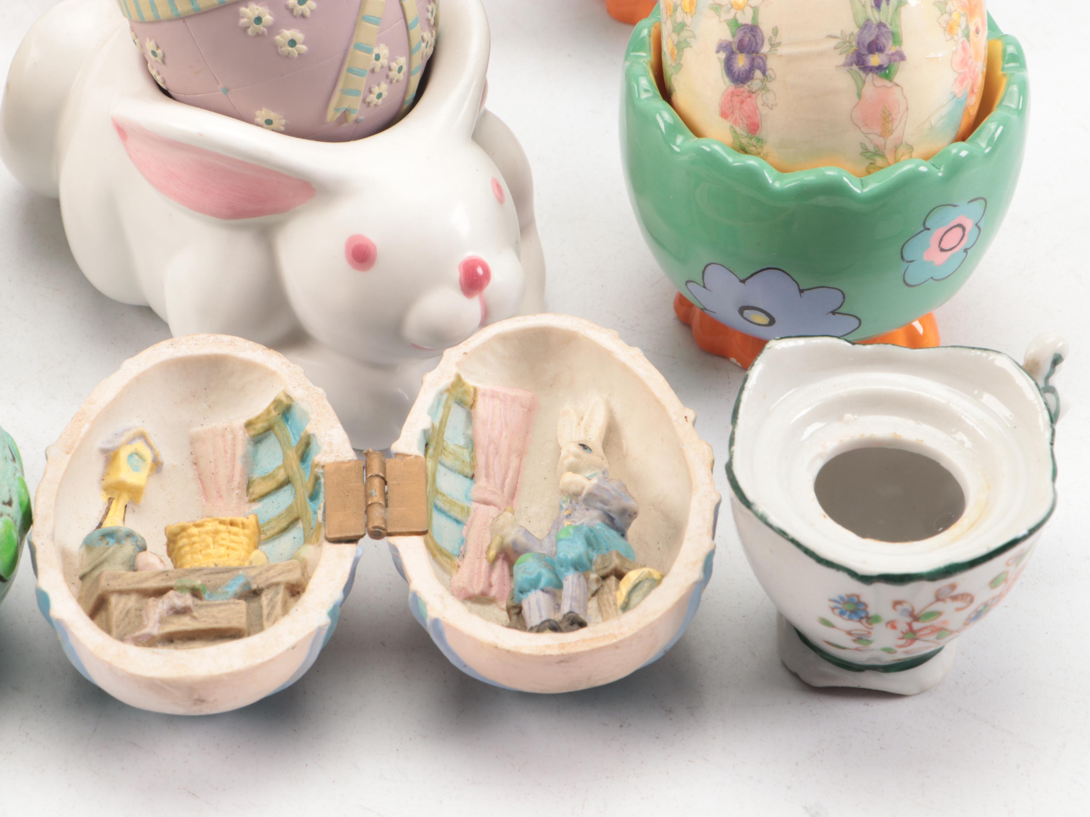 Franklin Mint "The Enchanted Garden of Romance" and Other Egg Figurines