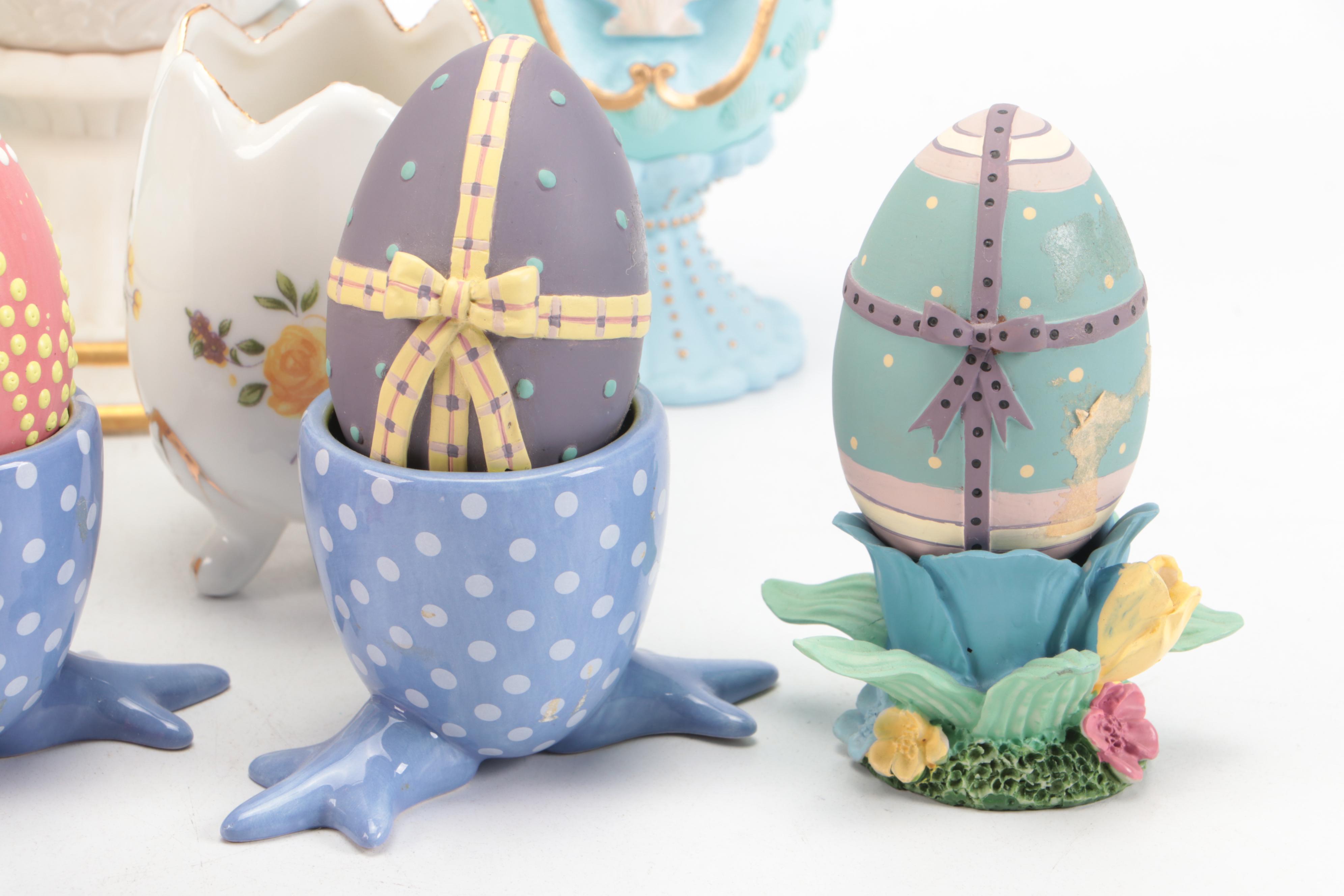 Franklin Mint "The Enchanted Garden of Romance" and Other Egg Figurines