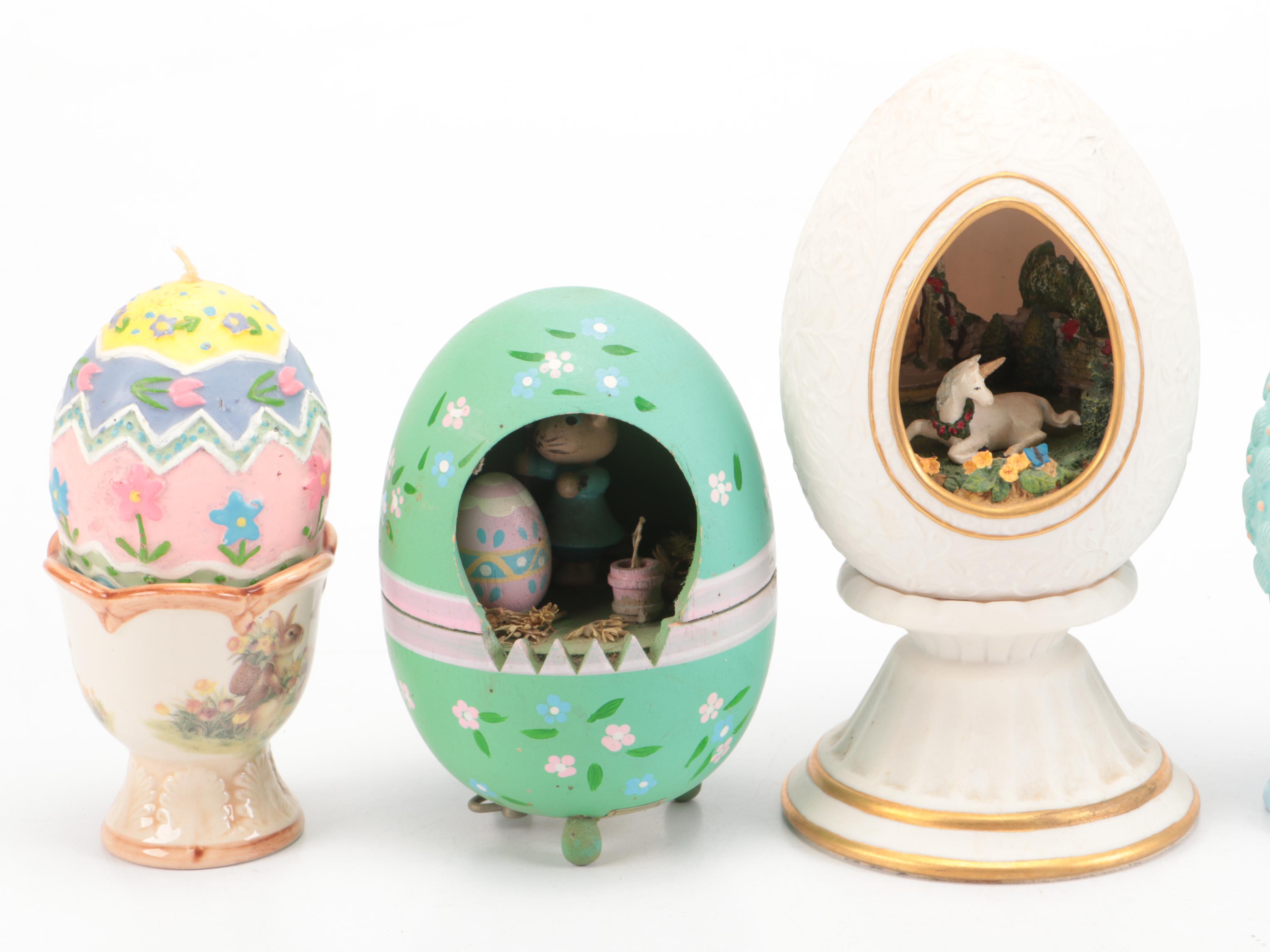 Franklin Mint "The Enchanted Garden of Romance" and Other Egg Figurines