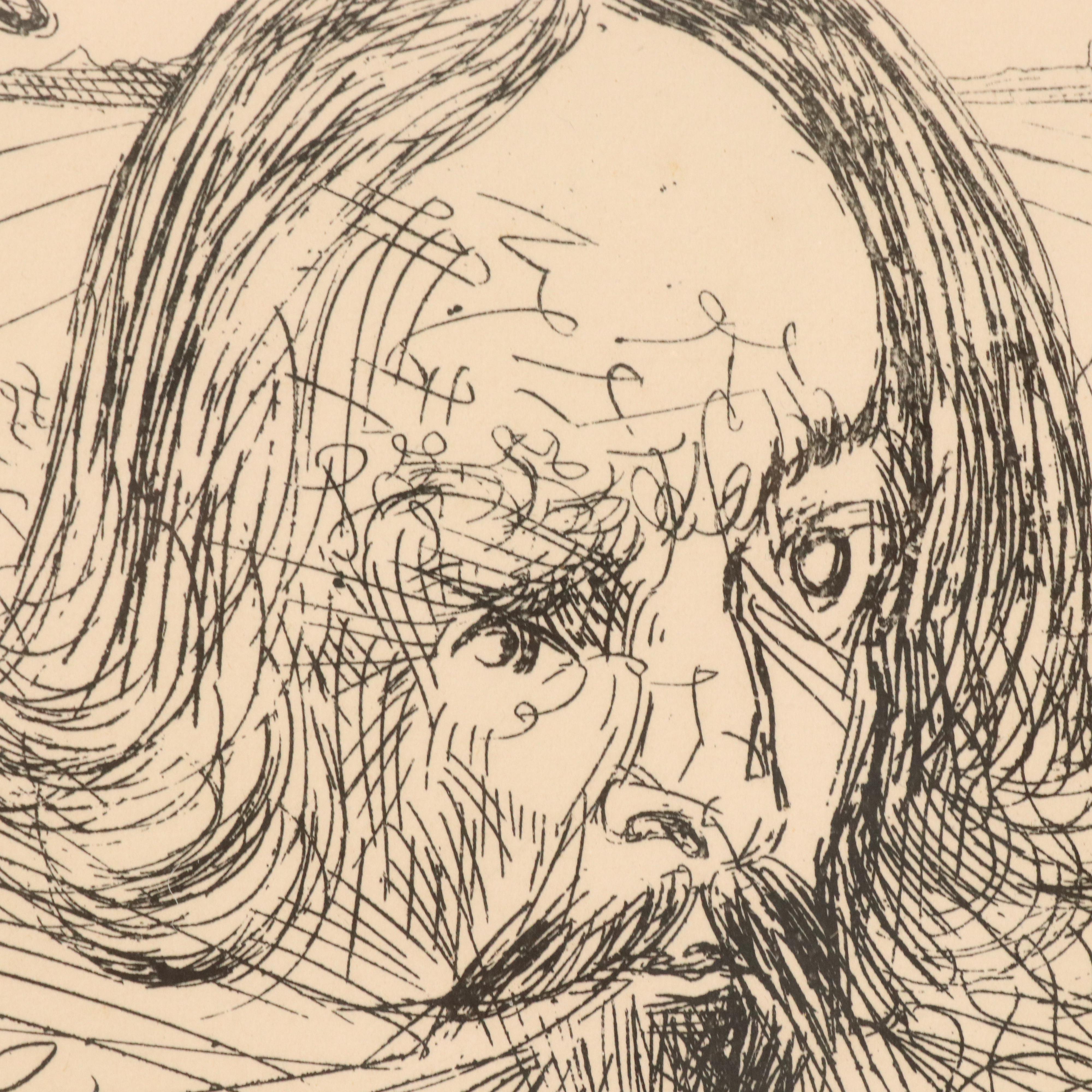 Salvador Dali Restrike Etching "Cervantes"