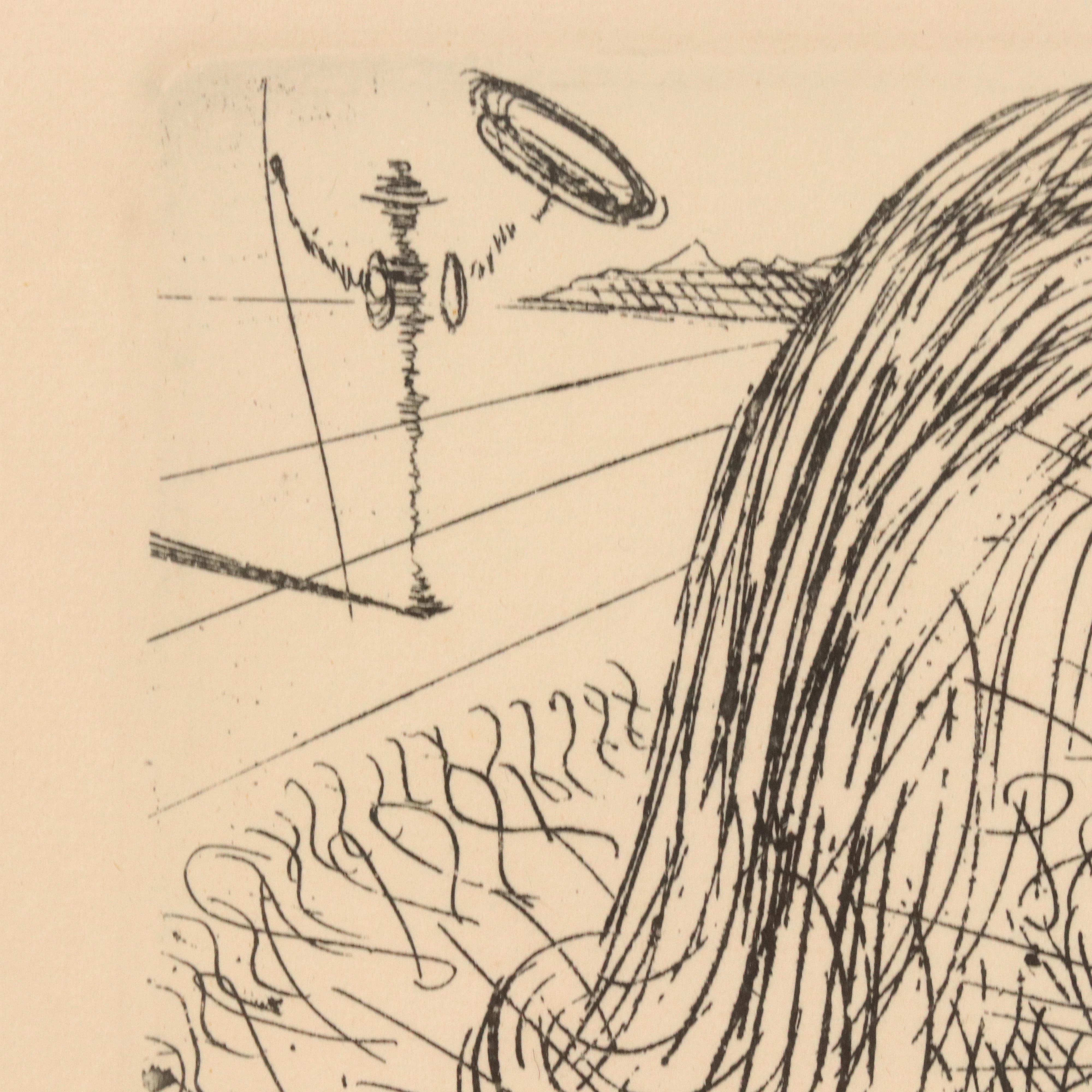 Salvador Dali Restrike Etching "Cervantes"