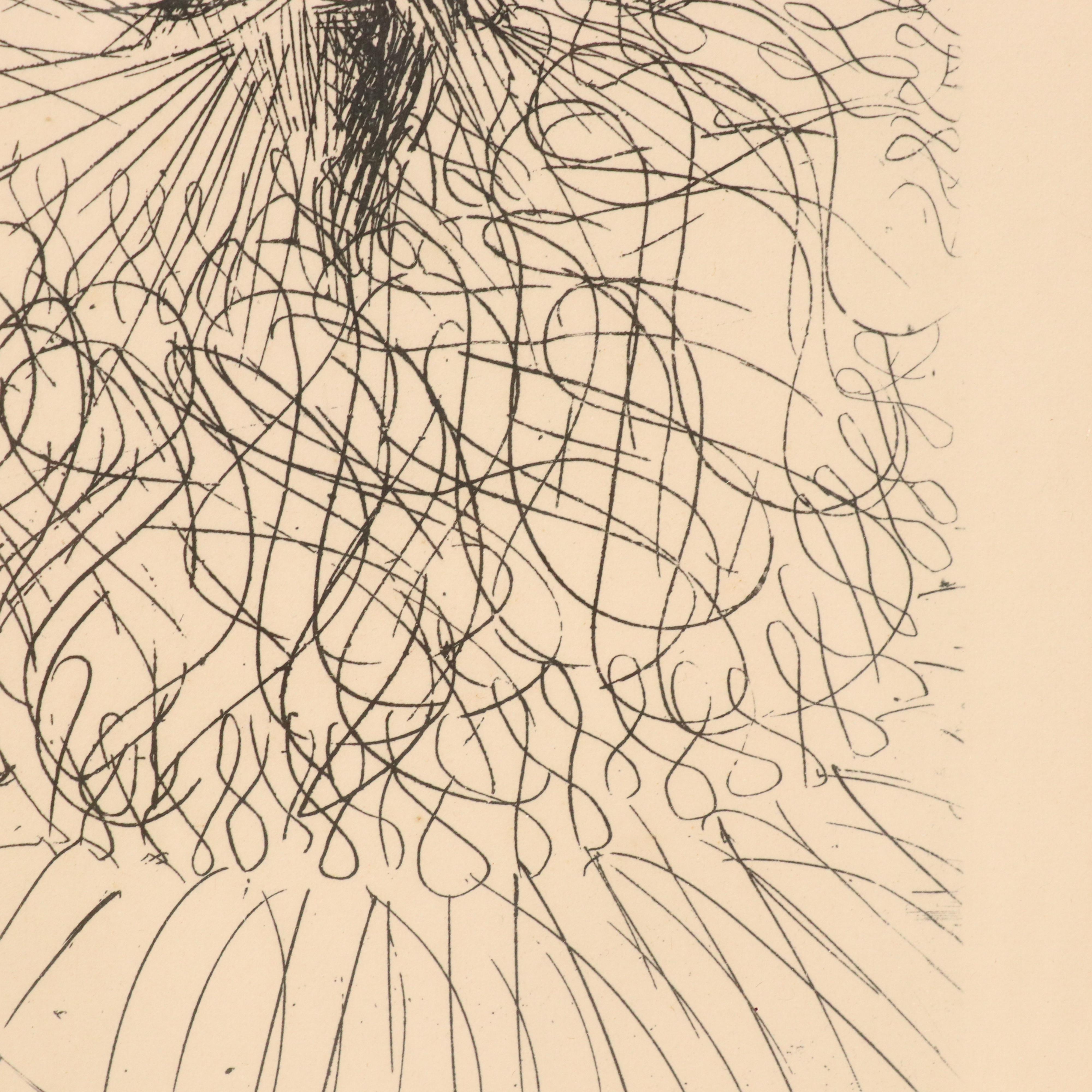 Salvador Dali Restrike Etching "Cervantes"