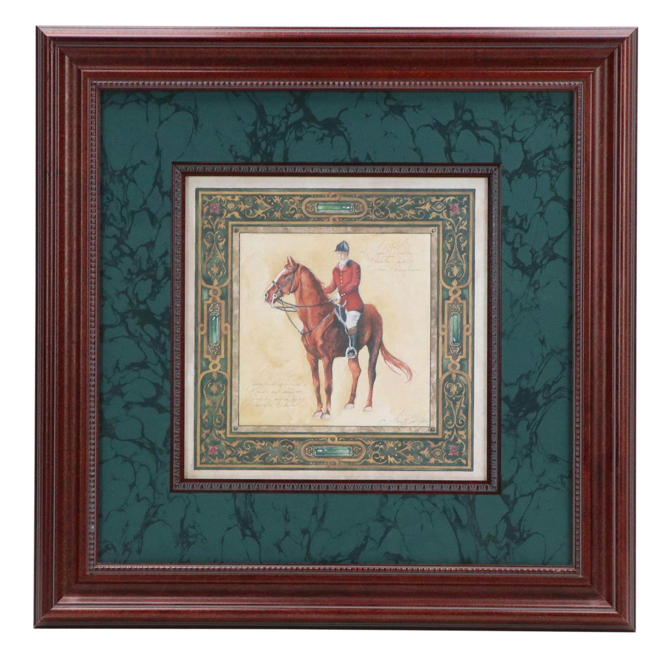 After Mary Beth Zeitz Equine Offset Lithograph "Horseman II," Late 20th Century