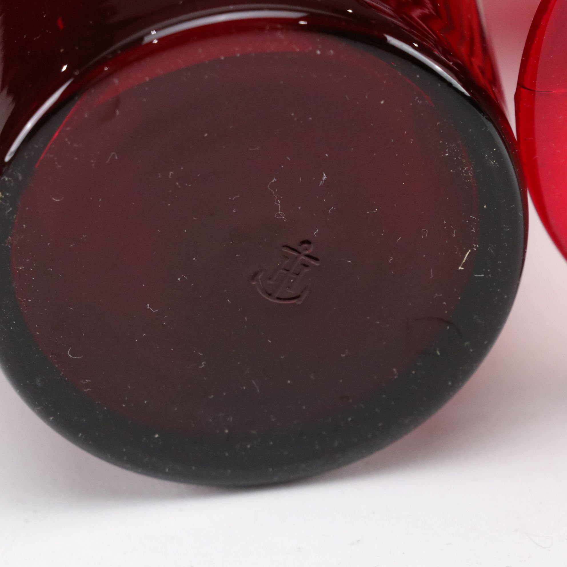 Ruby Red Glass with Fostoria "Coin" Vase