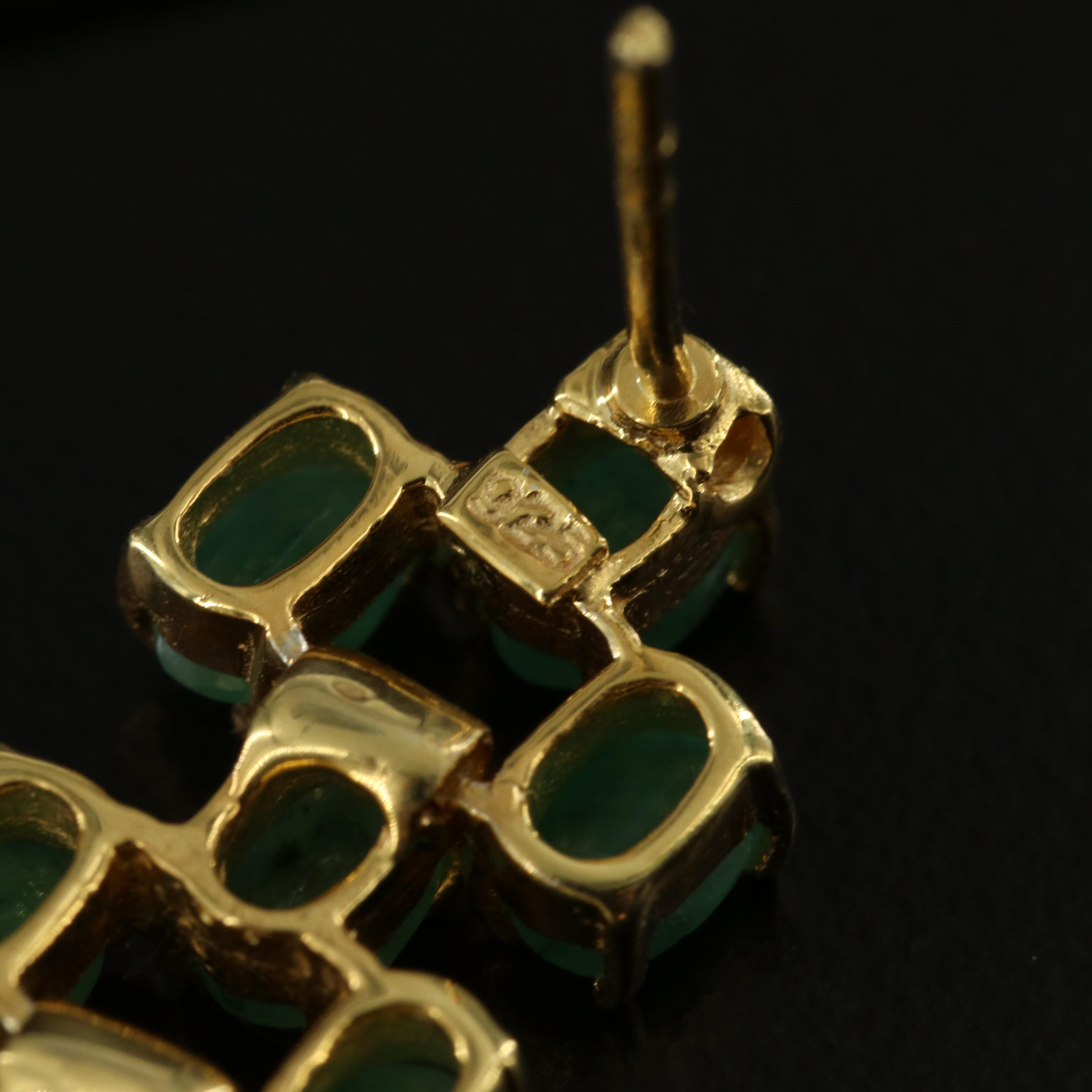 Sterling Emerald Drop Earrings