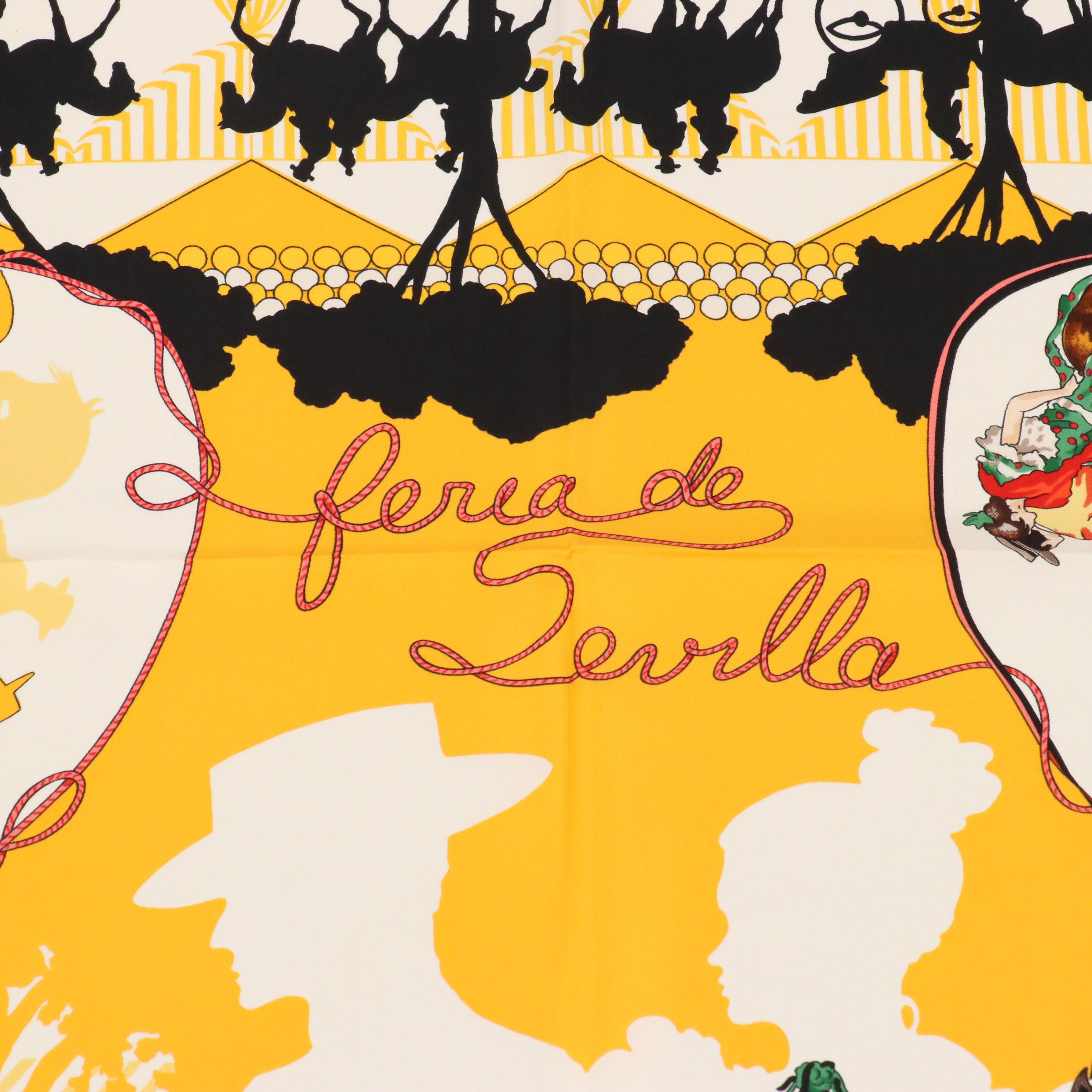 Hermès "Feria de Sevilla" Silk Twill Scarf 90 in Box