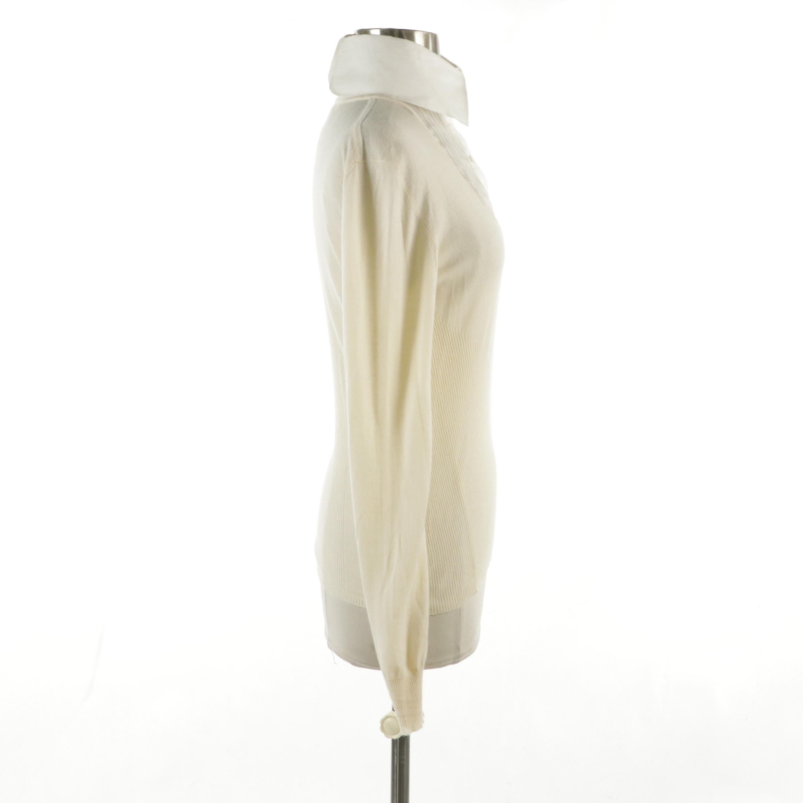 Chanel Cruise Collection Long Sleeve Cashmere Silk Knit Top