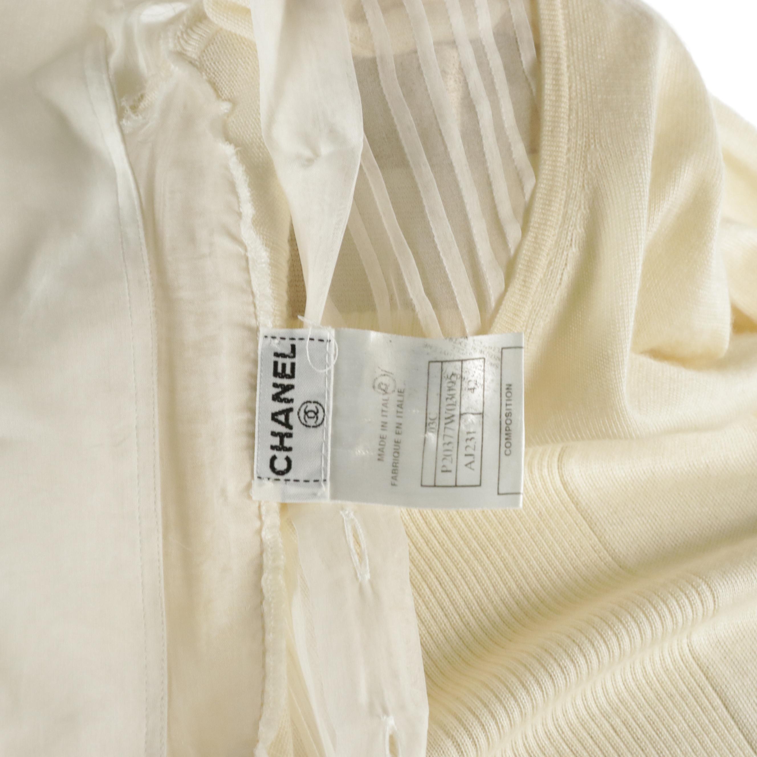Chanel Cruise Collection Long Sleeve Cashmere Silk Knit Top