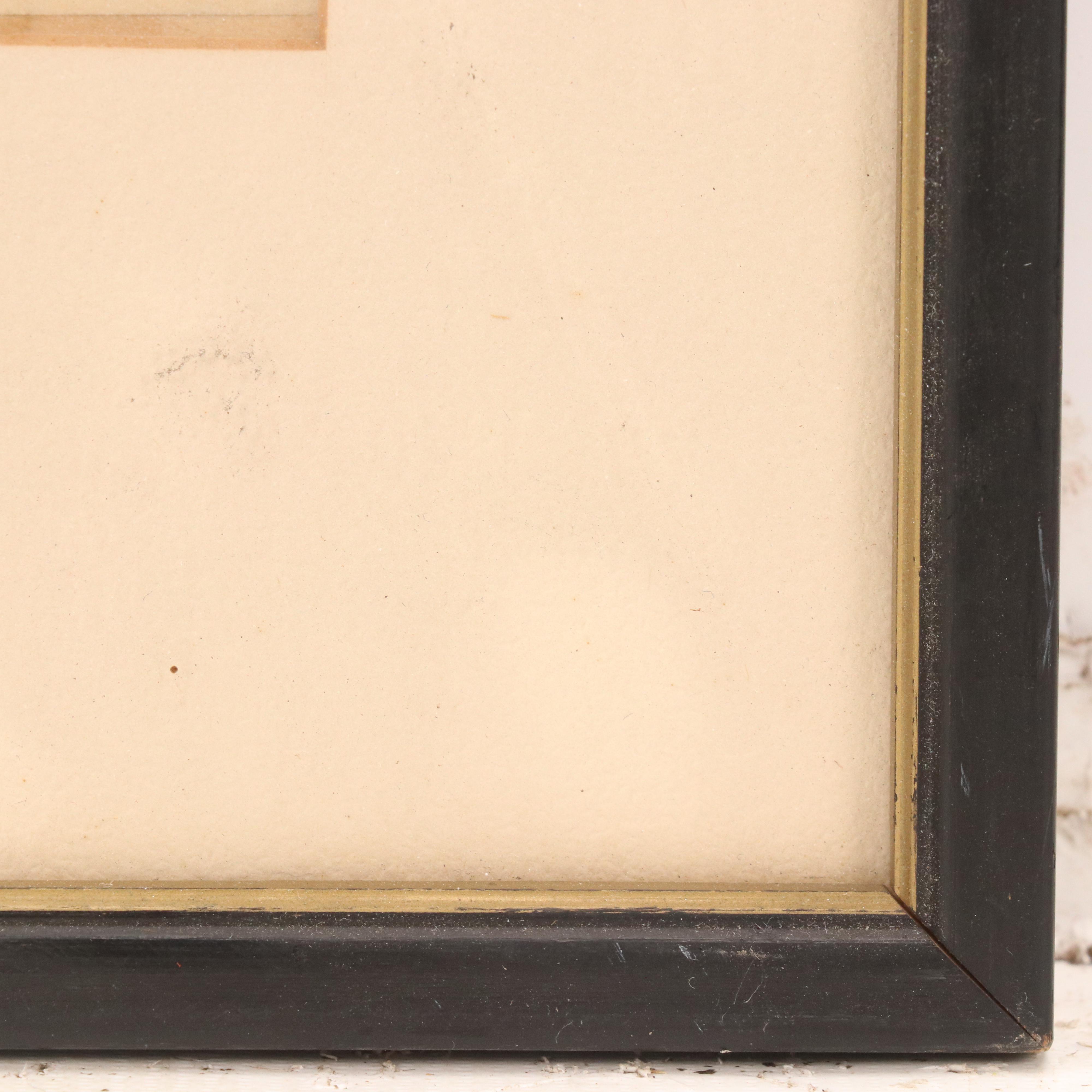 Samuel Rosenberg Cityscape Graphite Drawing of River Scene, 1950