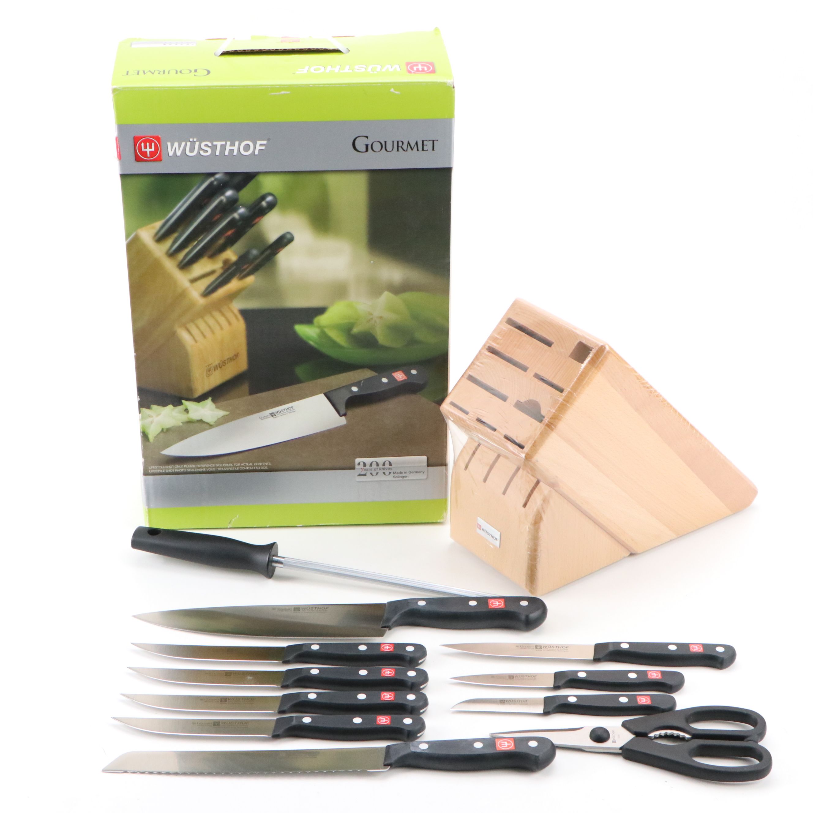 Wüsthof "Gourmet" No-Stain Steel Knife Block Set