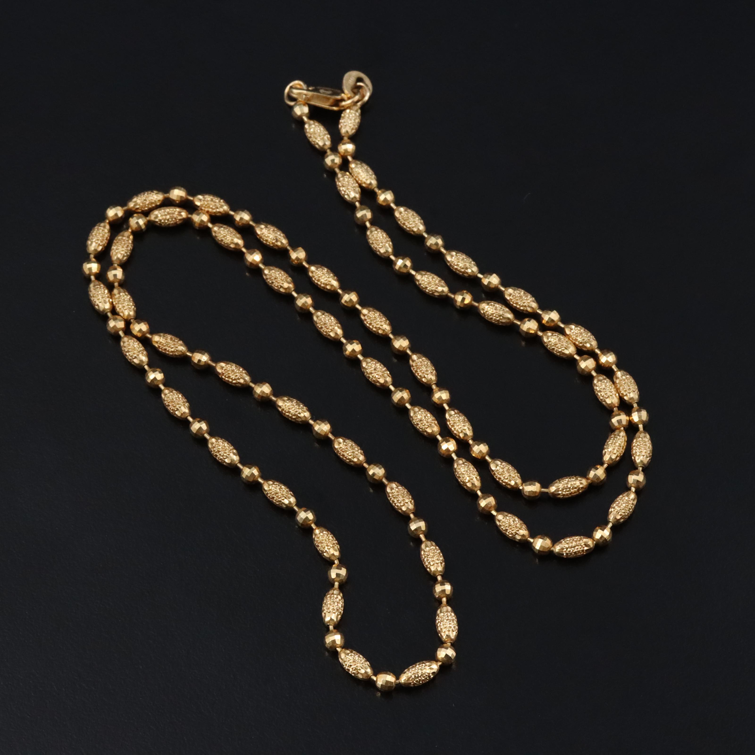 Italian 14K Bead Necklace