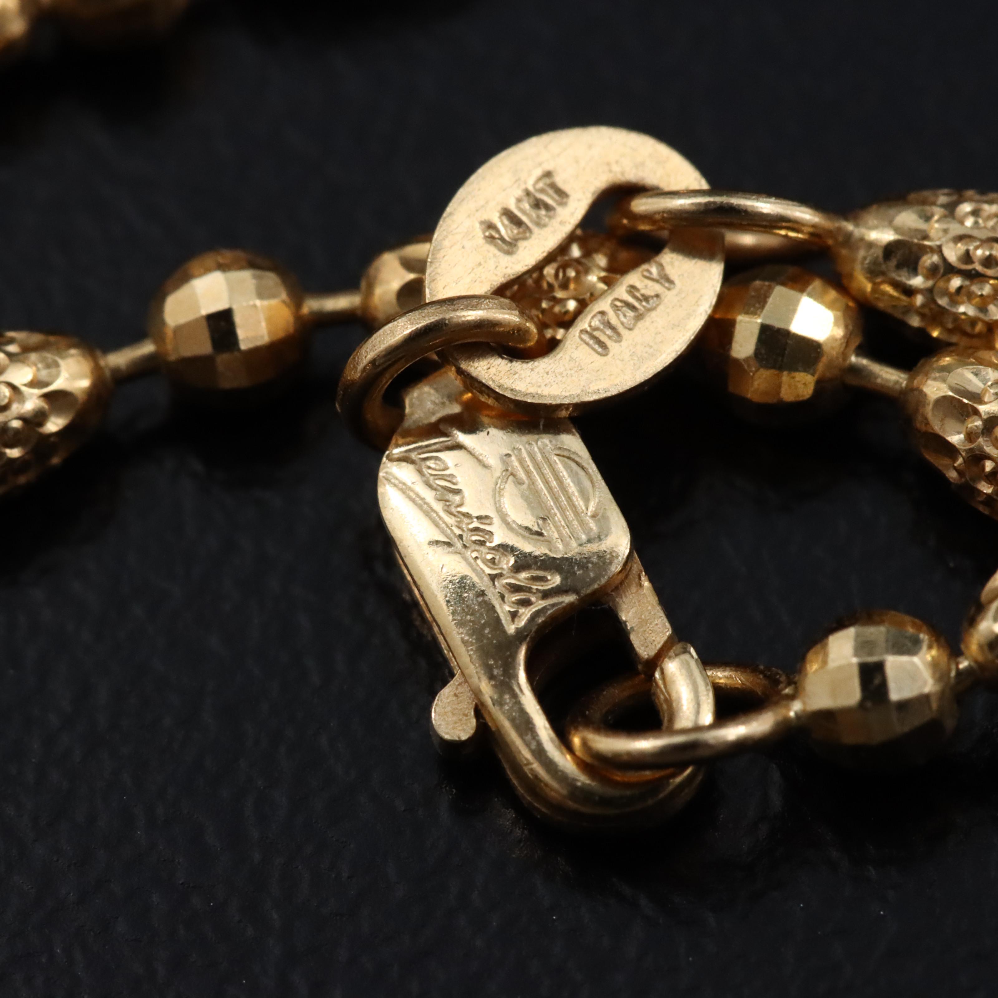 Italian 14K Bead Necklace