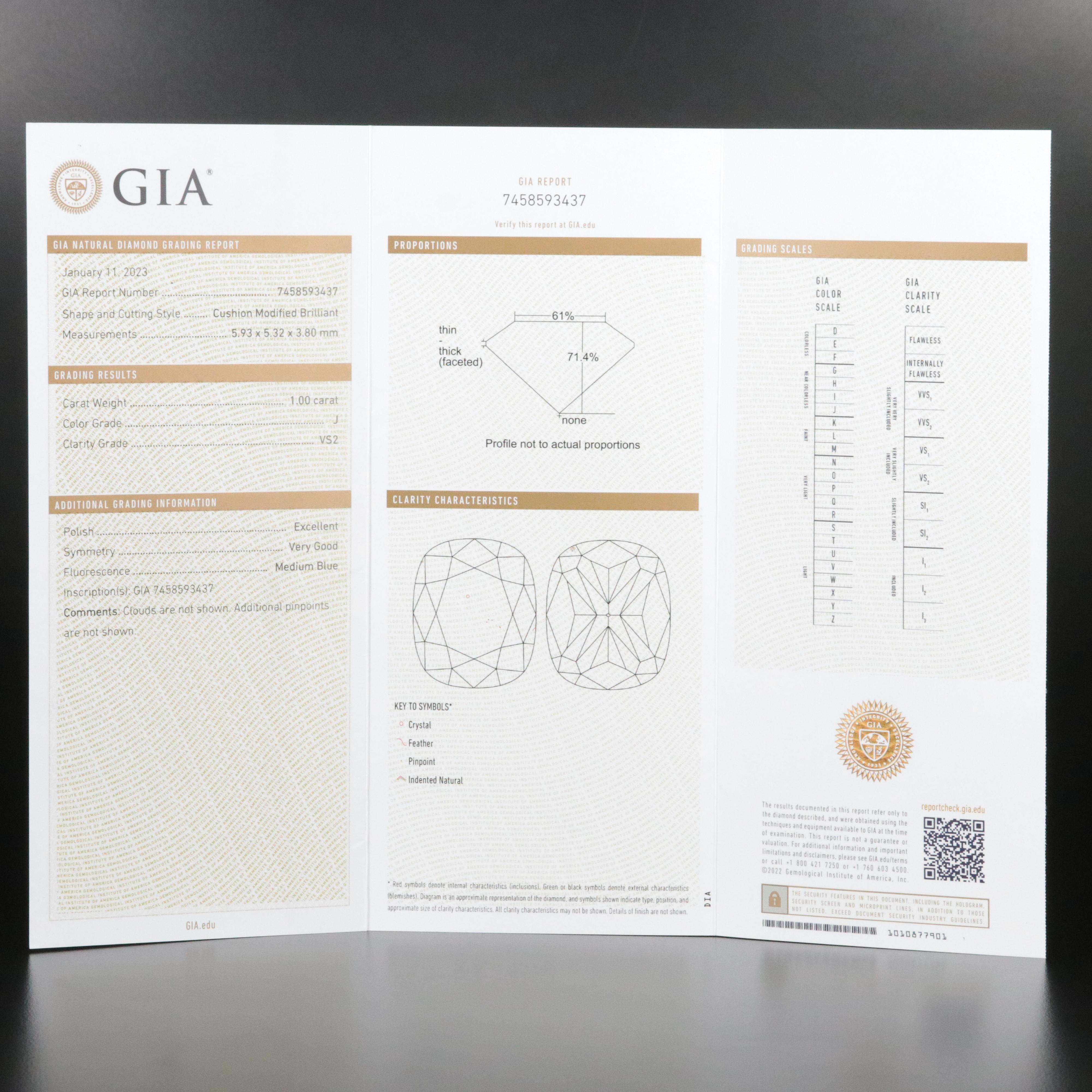 Loose 1.00 CT Diamond with GIA Report