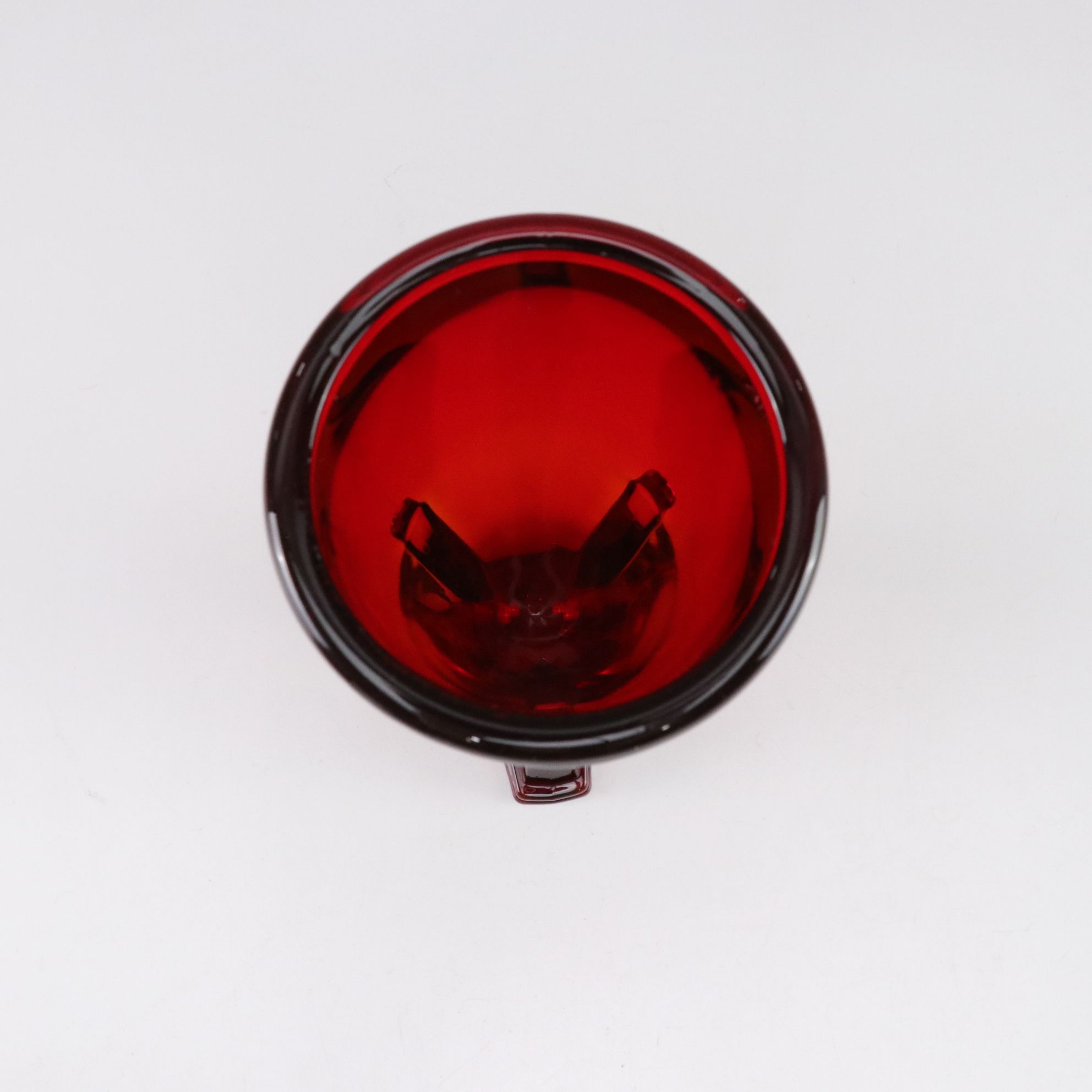 Ruby Red Glass with Anchor Hocking Vases and Three "Windsor" Glasses