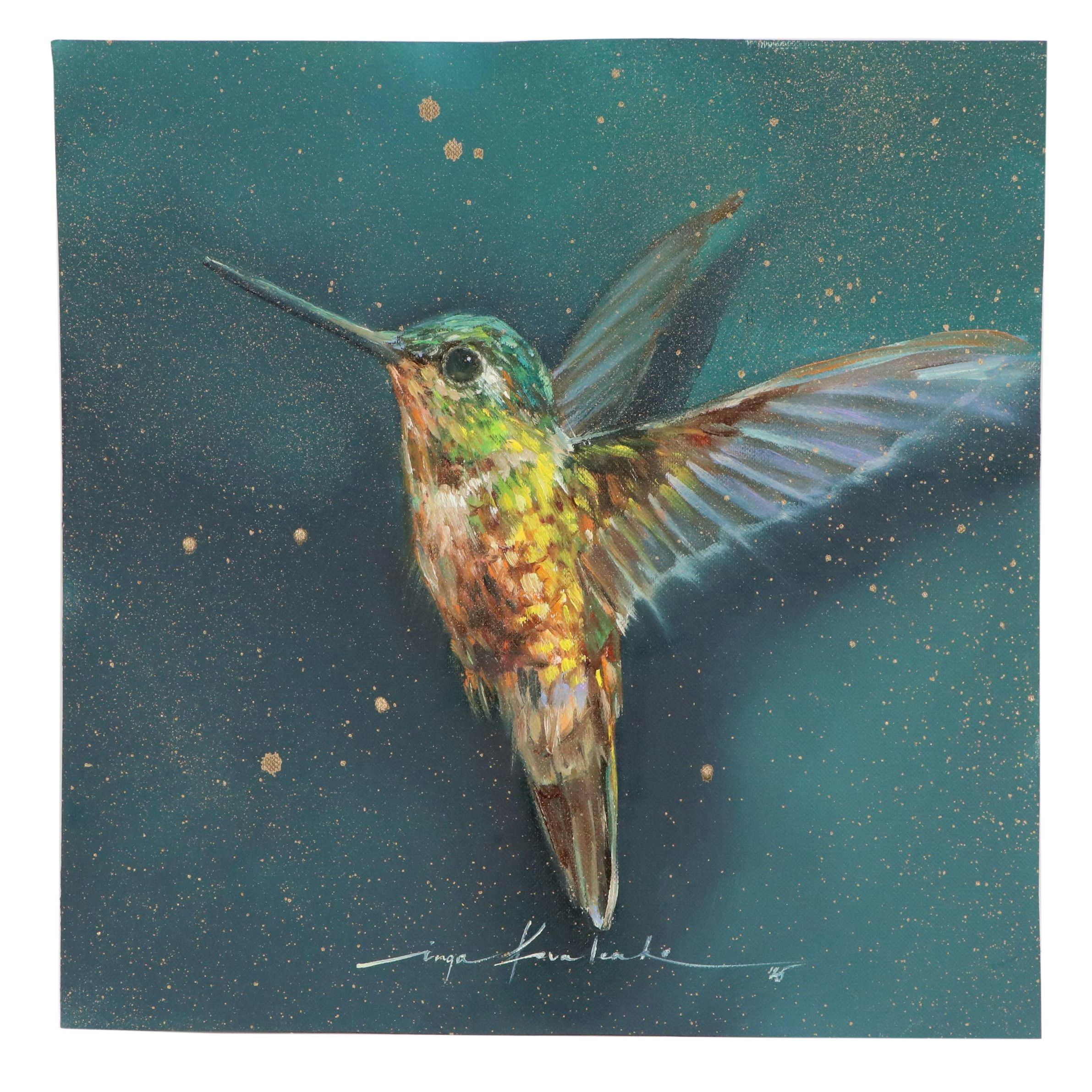 Inga Kovalenko Oil Painting of a Hummingbird, 2025
