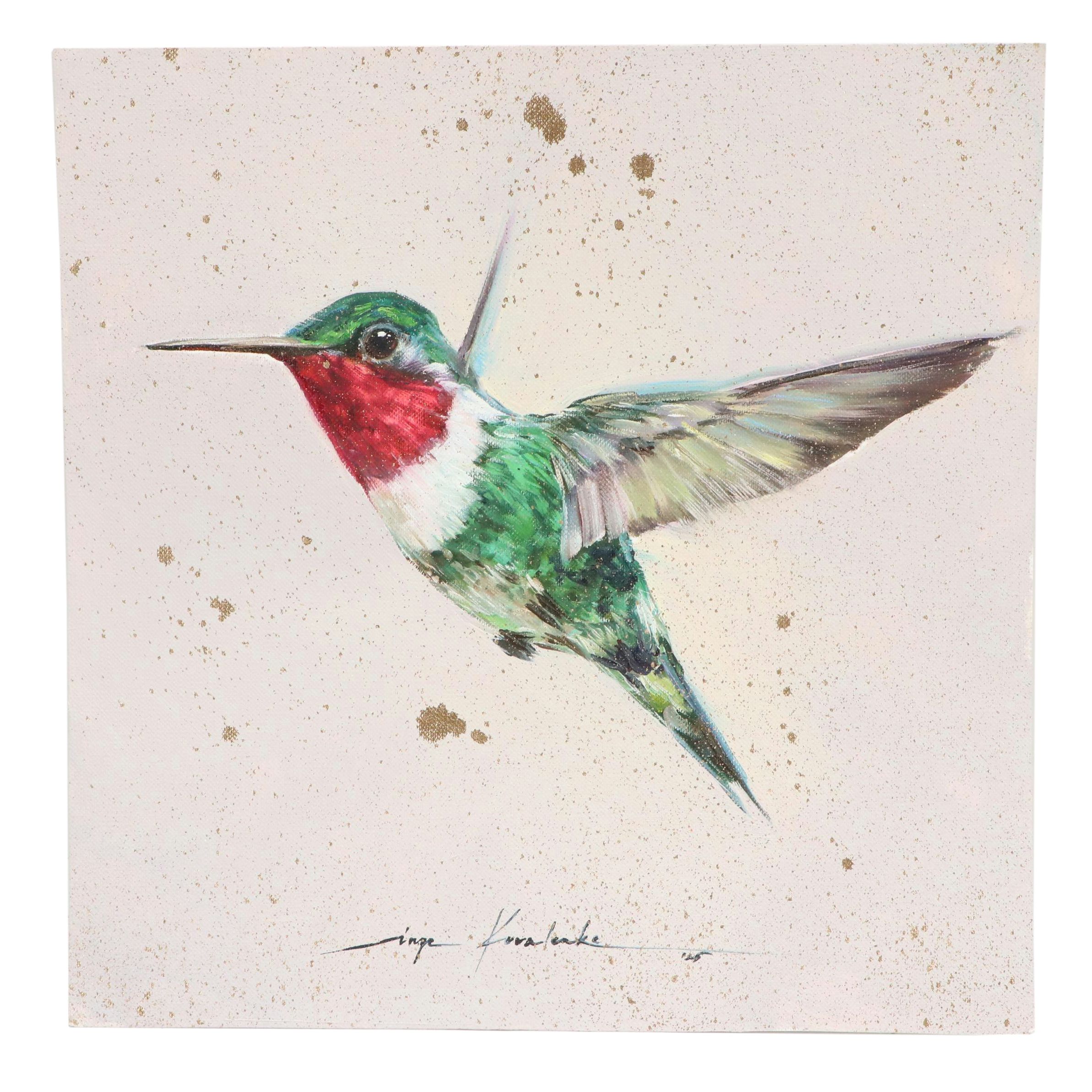 Inga Kovalenko Oil Painting of Hummingbird, 2025