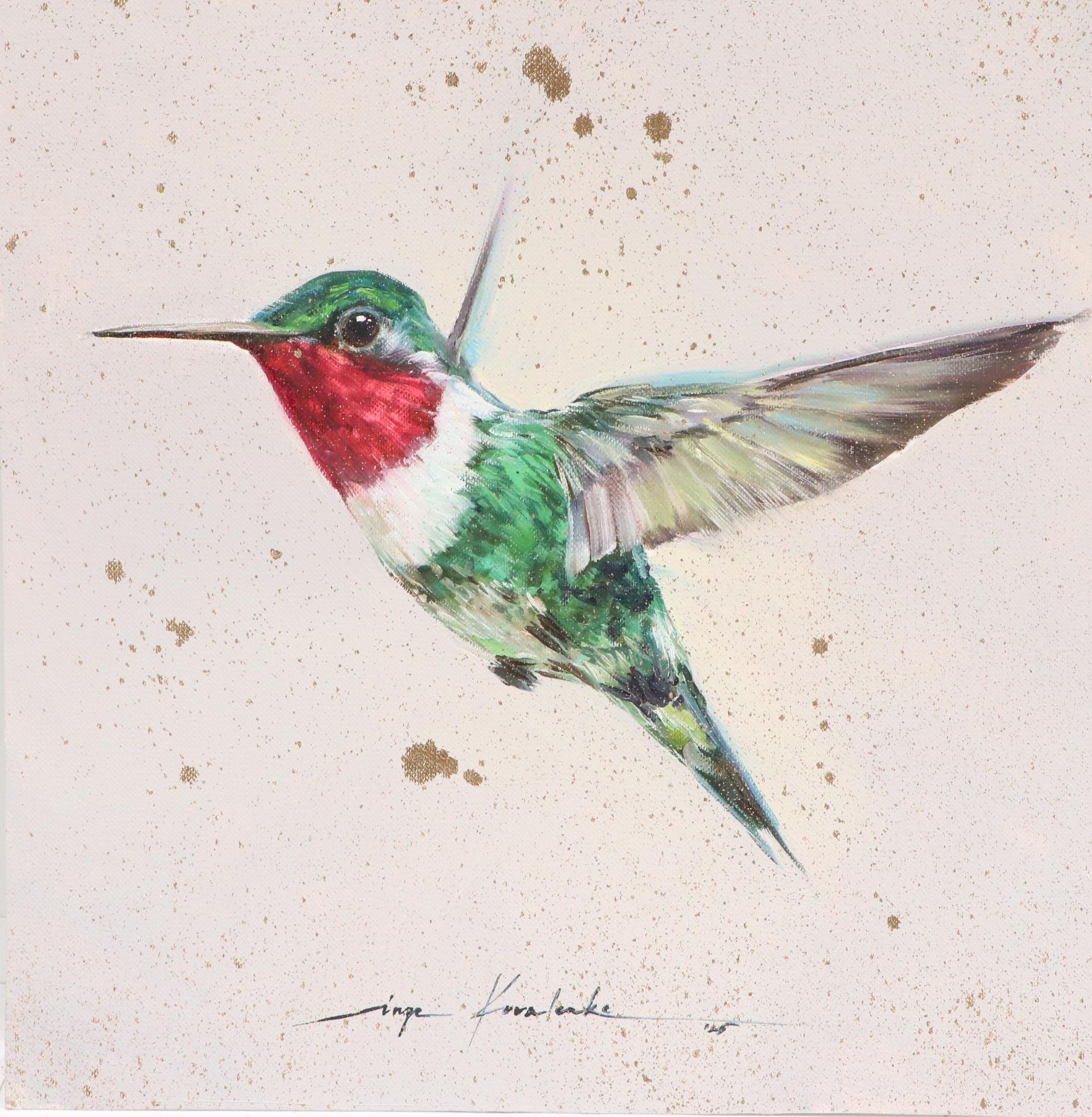 Inga Kovalenko Oil Painting of Hummingbird, 2025