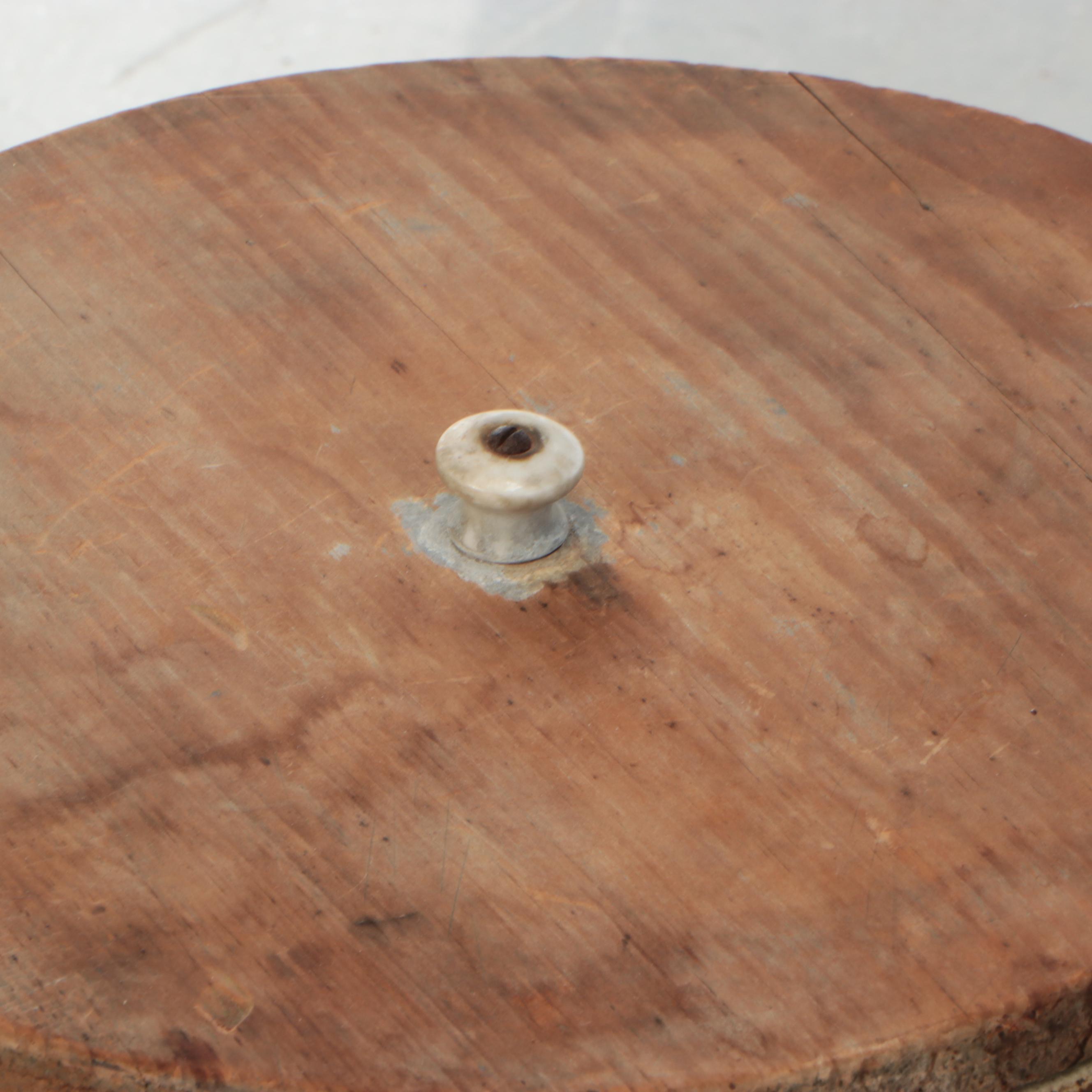 American Two-Tone Stoneware Crock with Wooden Lid, Early to Mid-20th Century