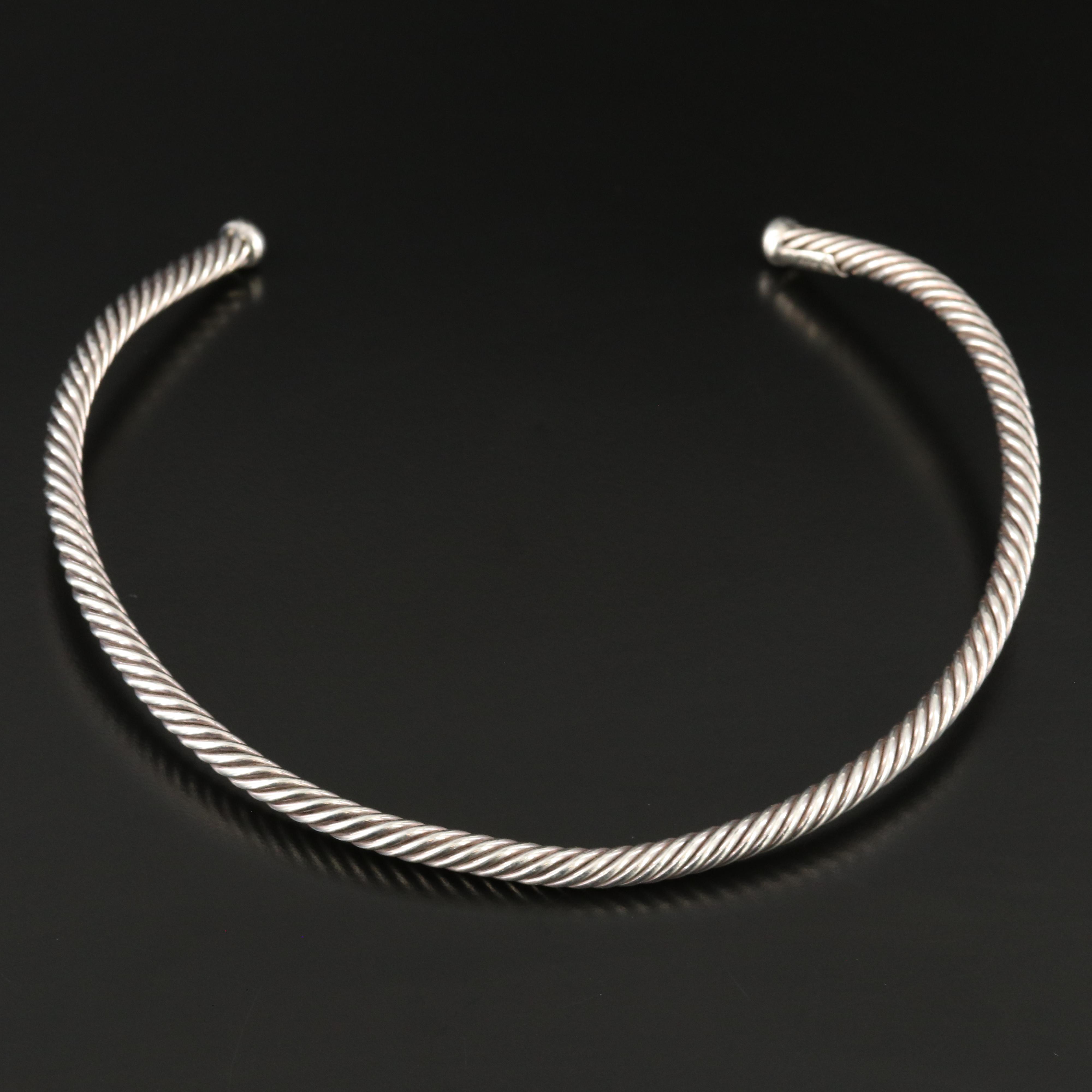 Artie Yellowhorse, Navajo Diné Sterling Twisted Rope Collar Necklace