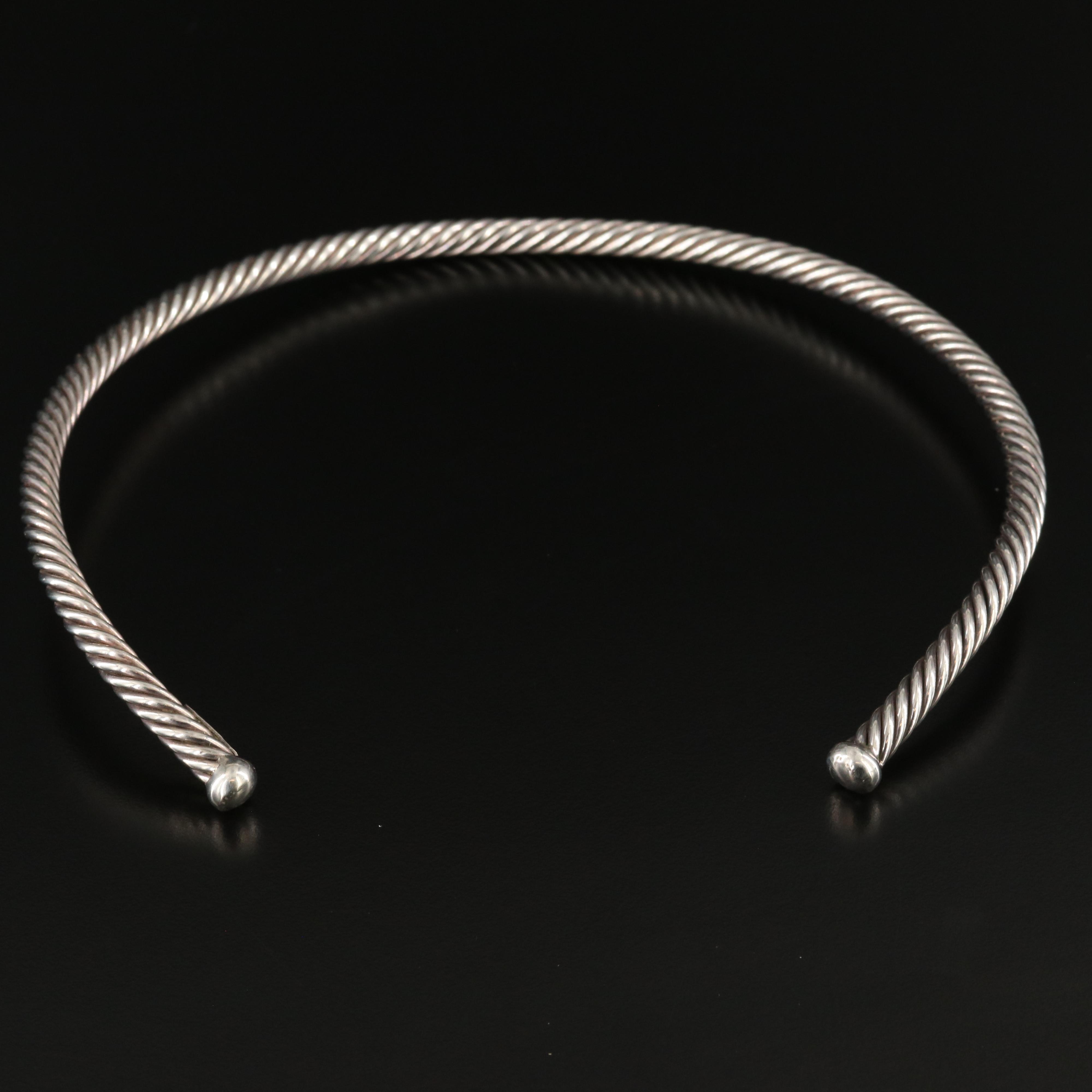 Artie Yellowhorse, Navajo Diné Sterling Twisted Rope Collar Necklace