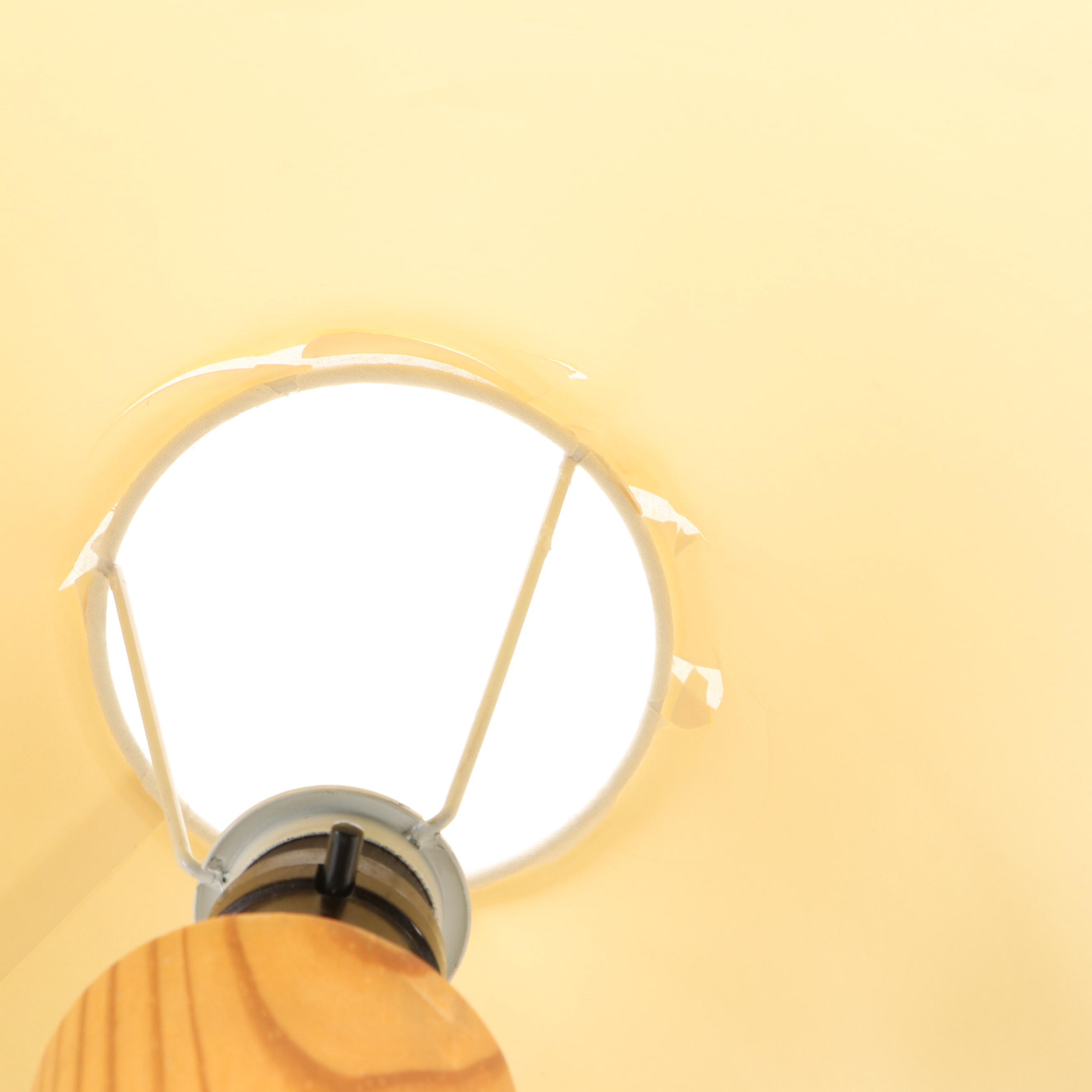 Deco Revival Style Pine Wood Table Lamp with Coolie Cotton Shade