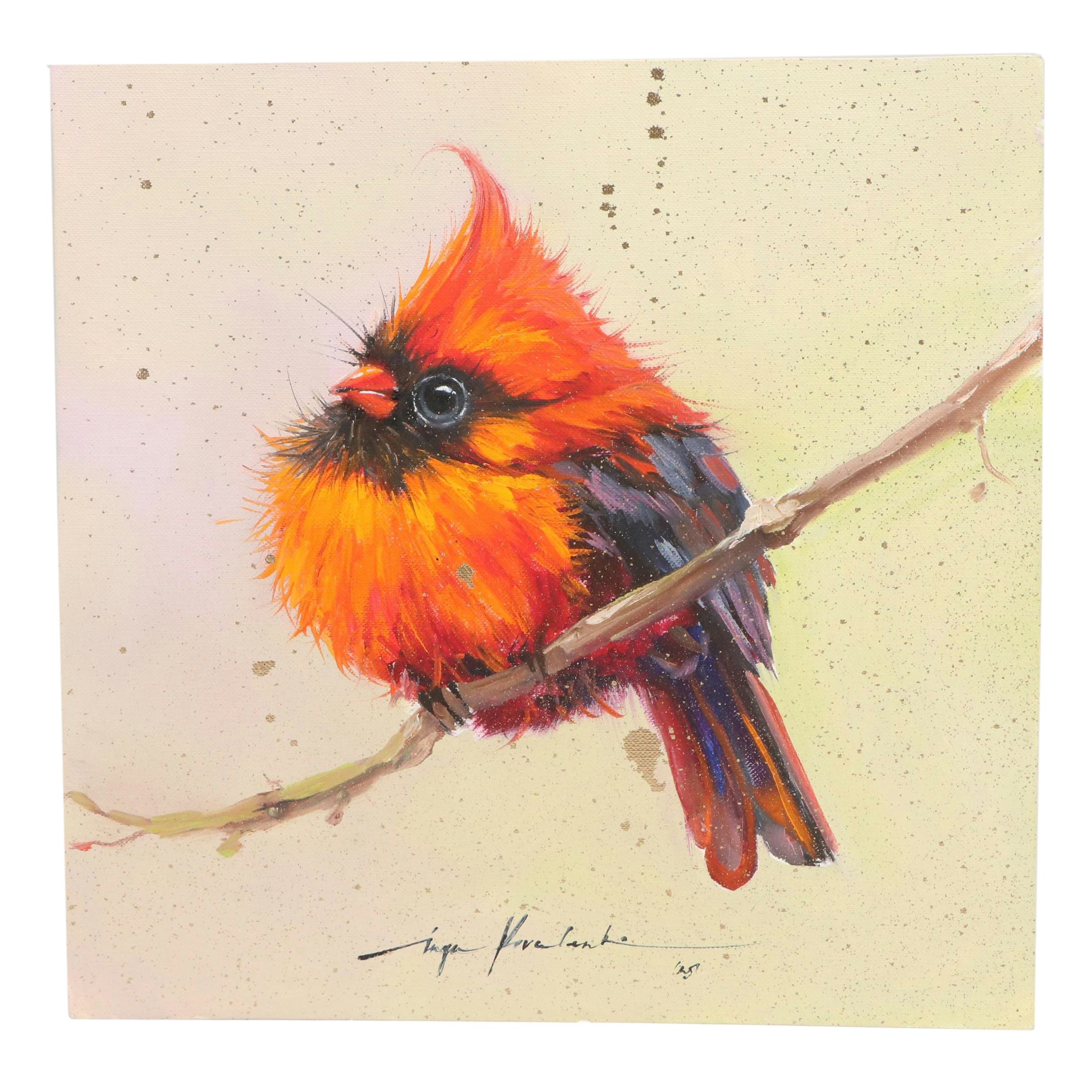 Inga Kovalenko Oil Painting of Cardinal, 2025