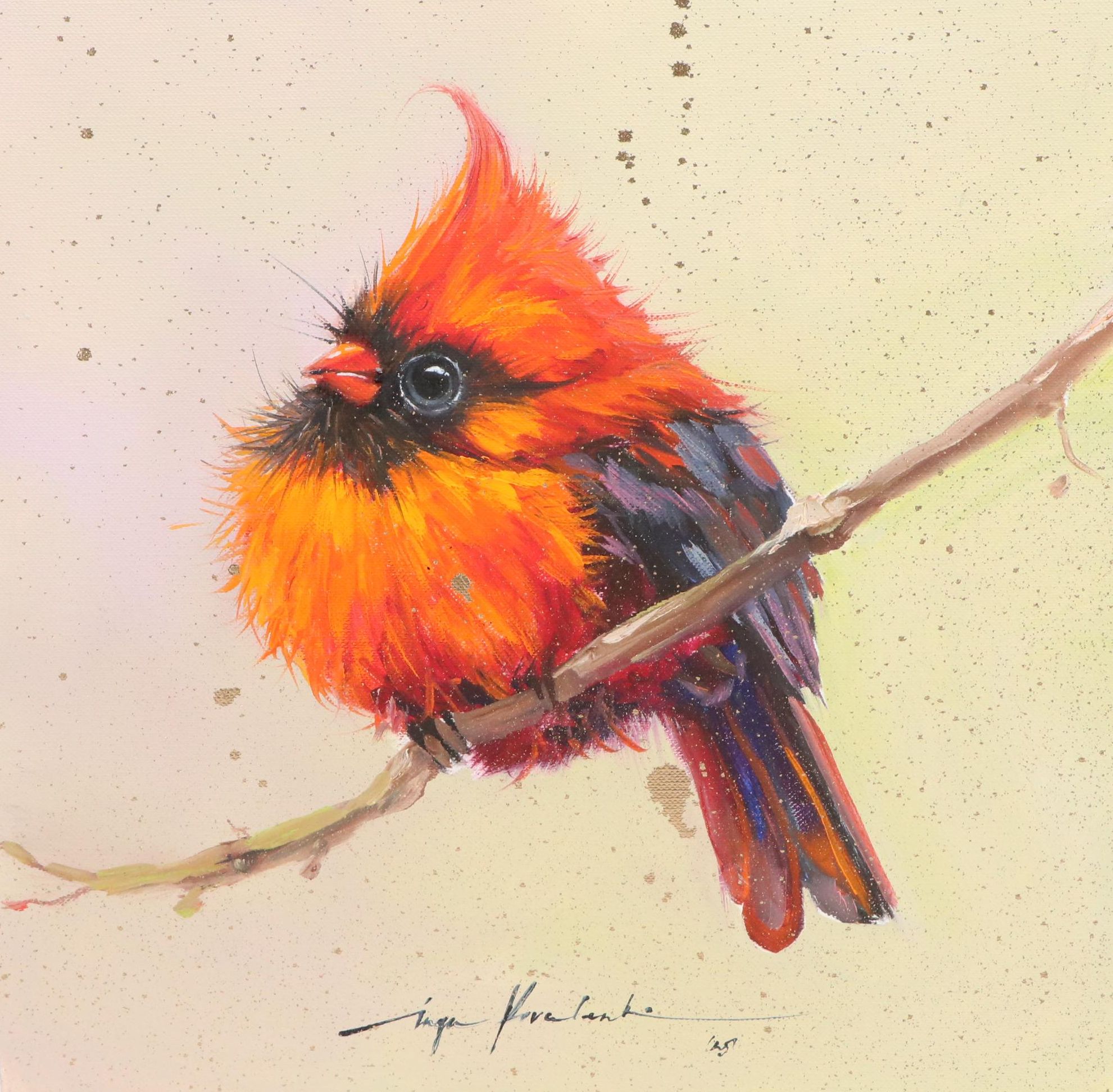 Inga Kovalenko Oil Painting of Cardinal, 2025