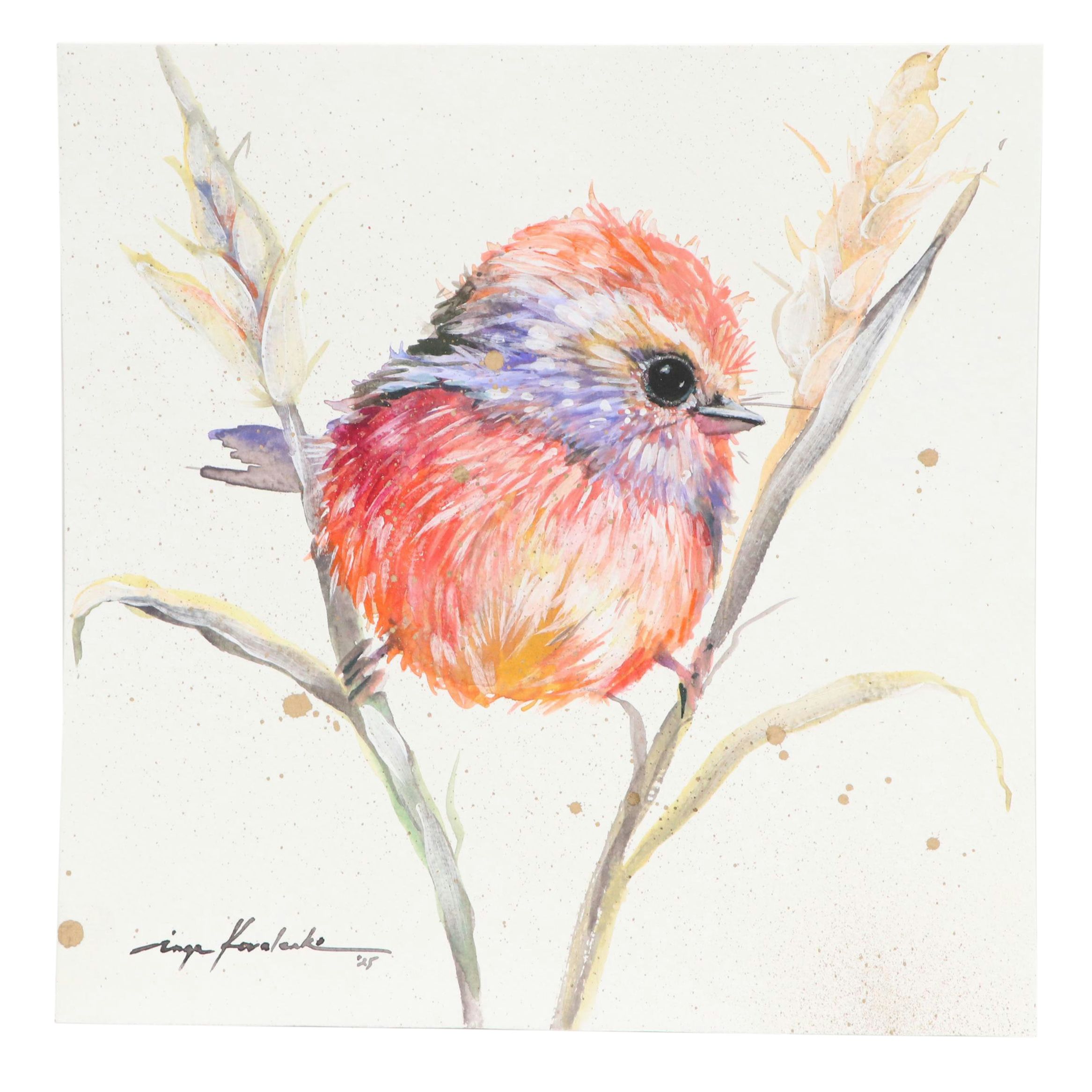 Inga Kovalenko Watercolor Painting of a Bird, 2025