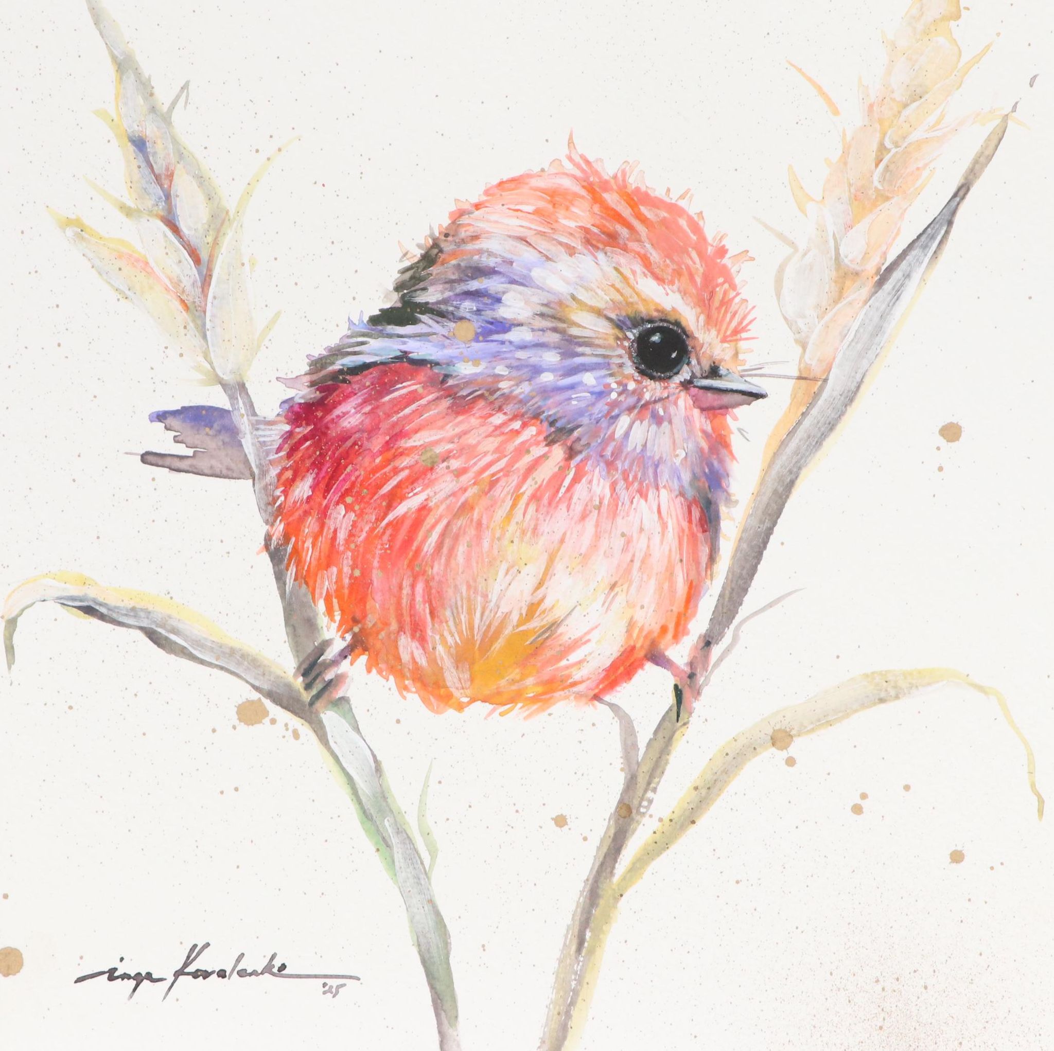 Inga Kovalenko Watercolor Painting of a Bird, 2025
